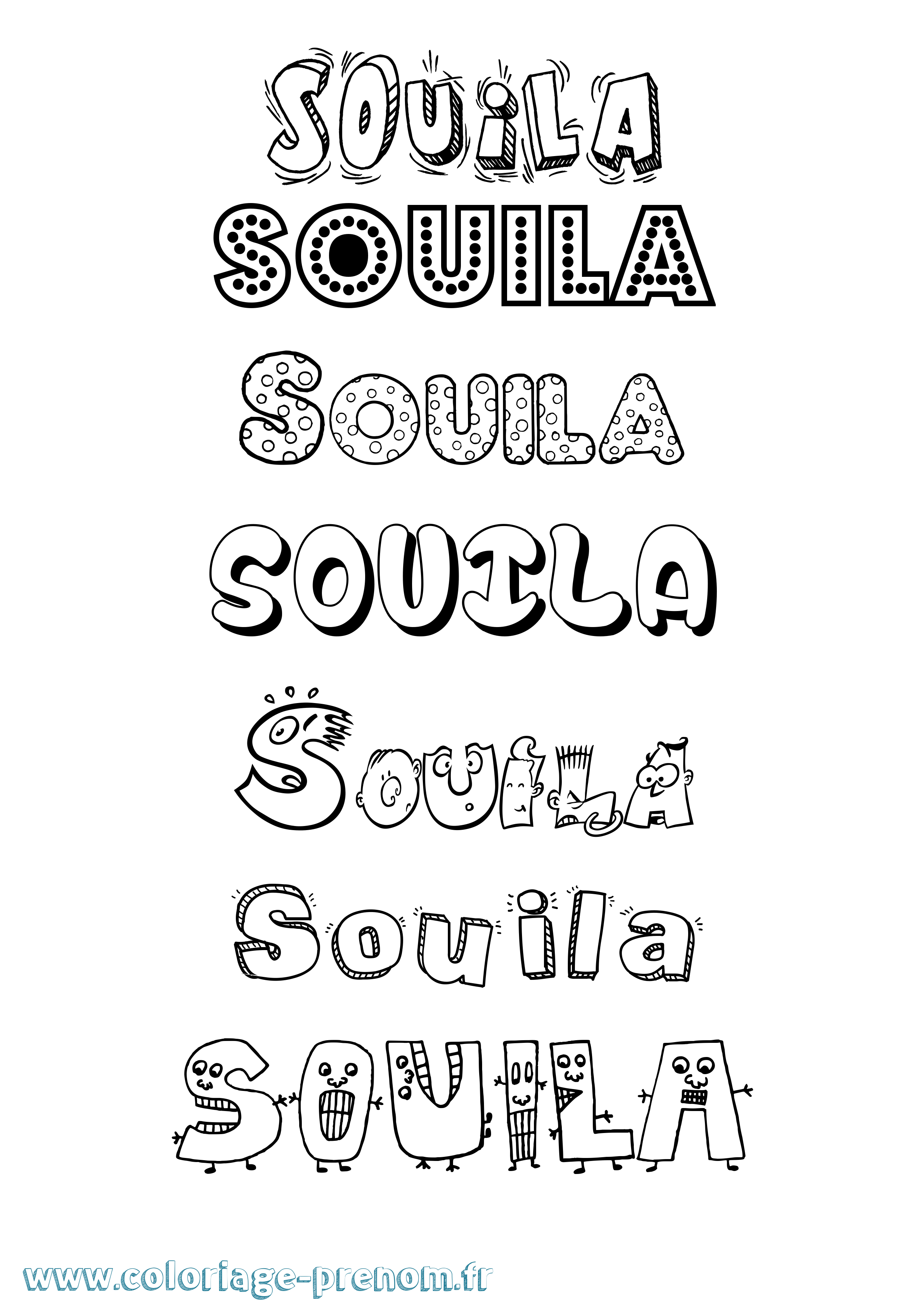 Coloriage Souila Fun Coloriage prénom Souila Fun
