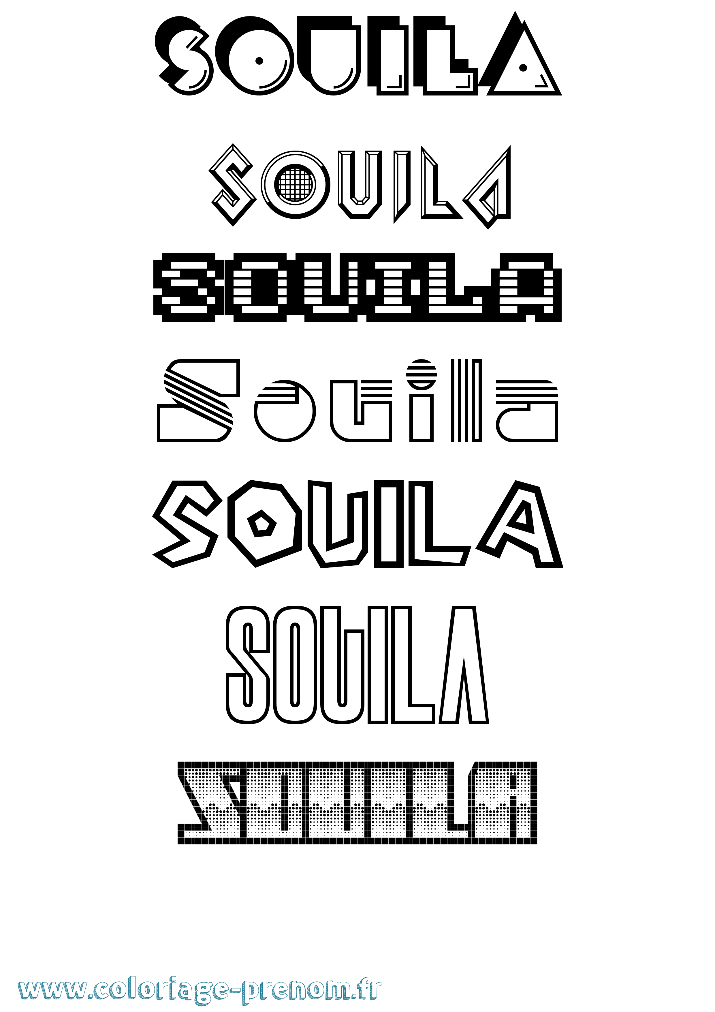 Coloriage Souila Jeux Vidéos Coloriage prénom Souila Jeux Vidéos