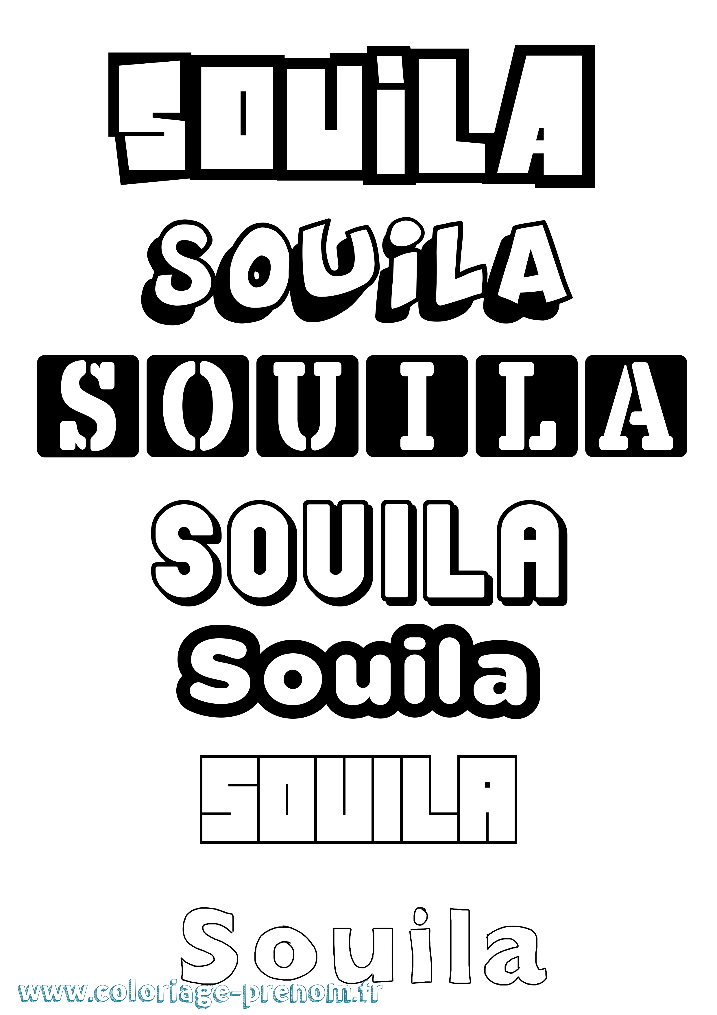 Coloriage Souila Simple Coloriage prénom Souila Simple