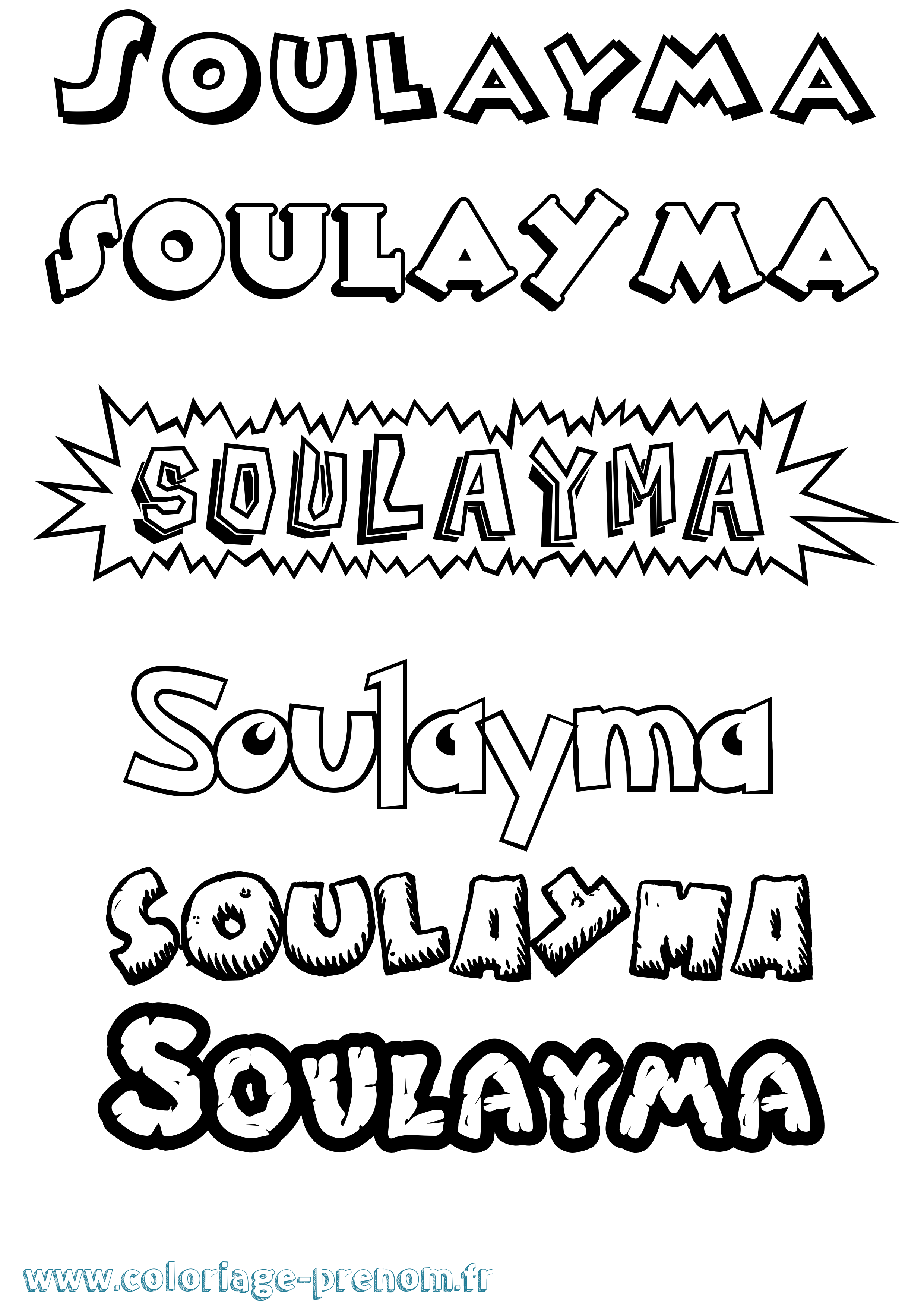 Coloriage Soulayma Dessin Animé Coloriage prénom Soulayma Dessin Animé