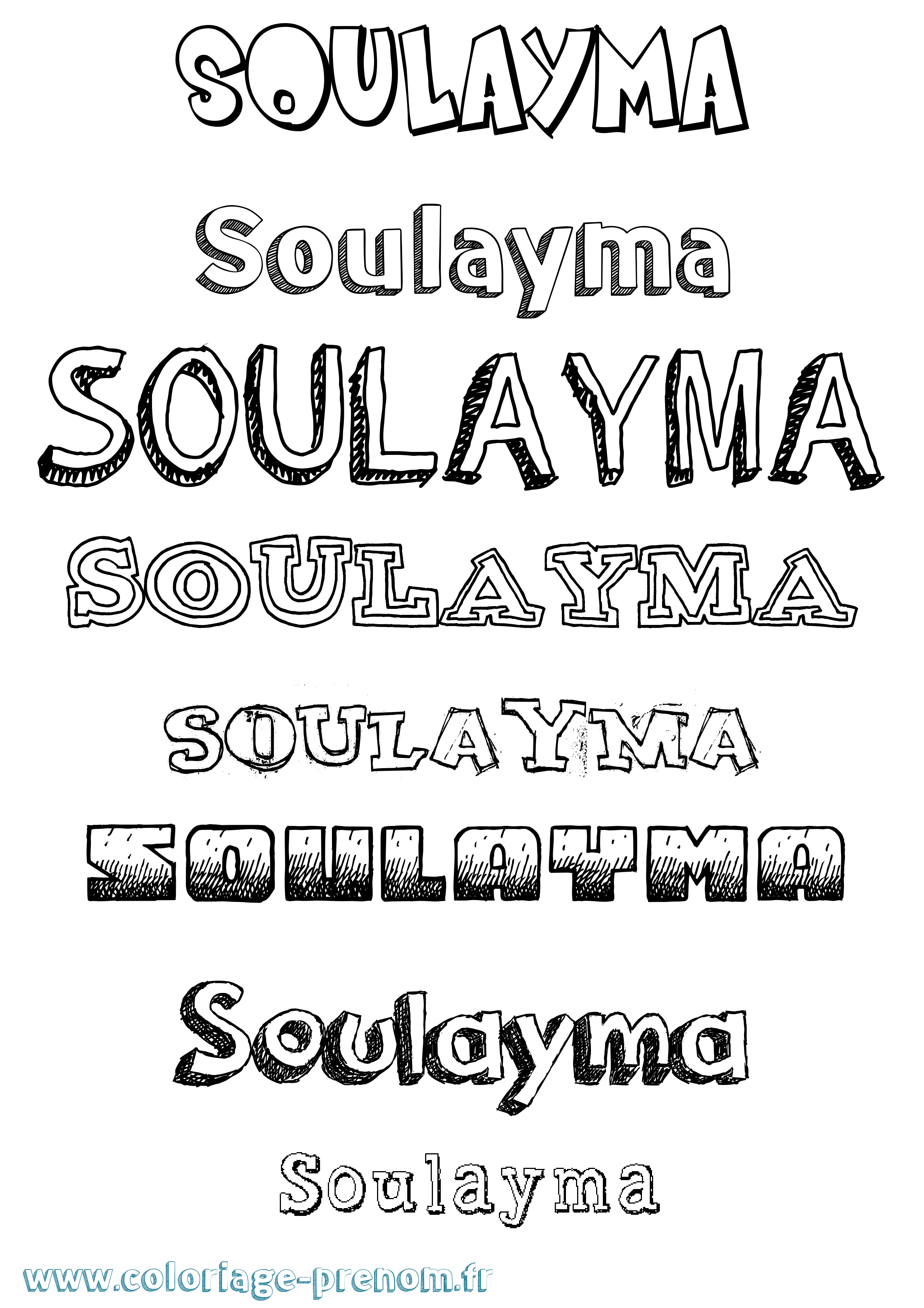 Coloriage Soulayma Dessiné Coloriage prénom Soulayma Dessiné