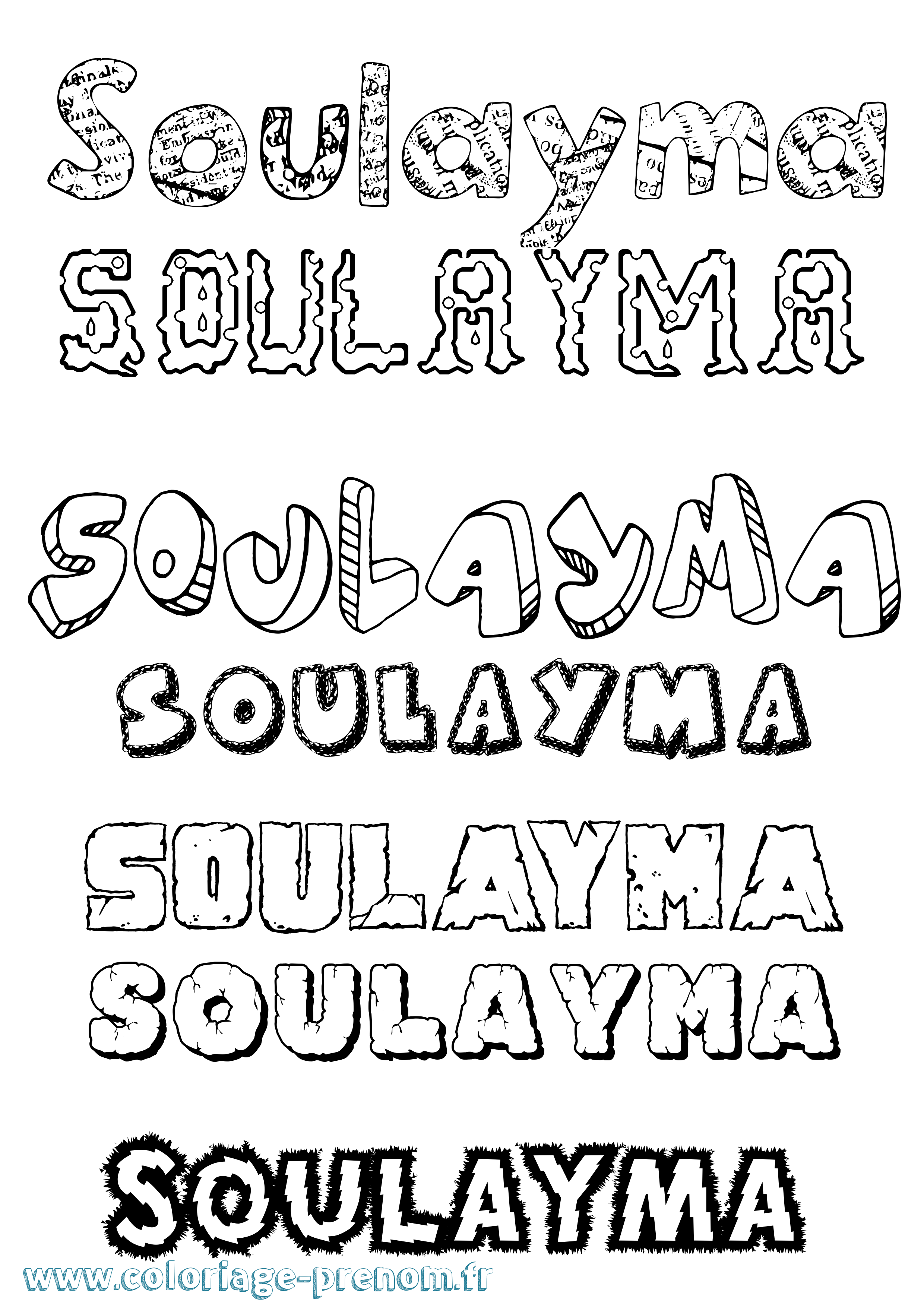 Coloriage Soulayma Destructuré Coloriage prénom Soulayma Destructuré