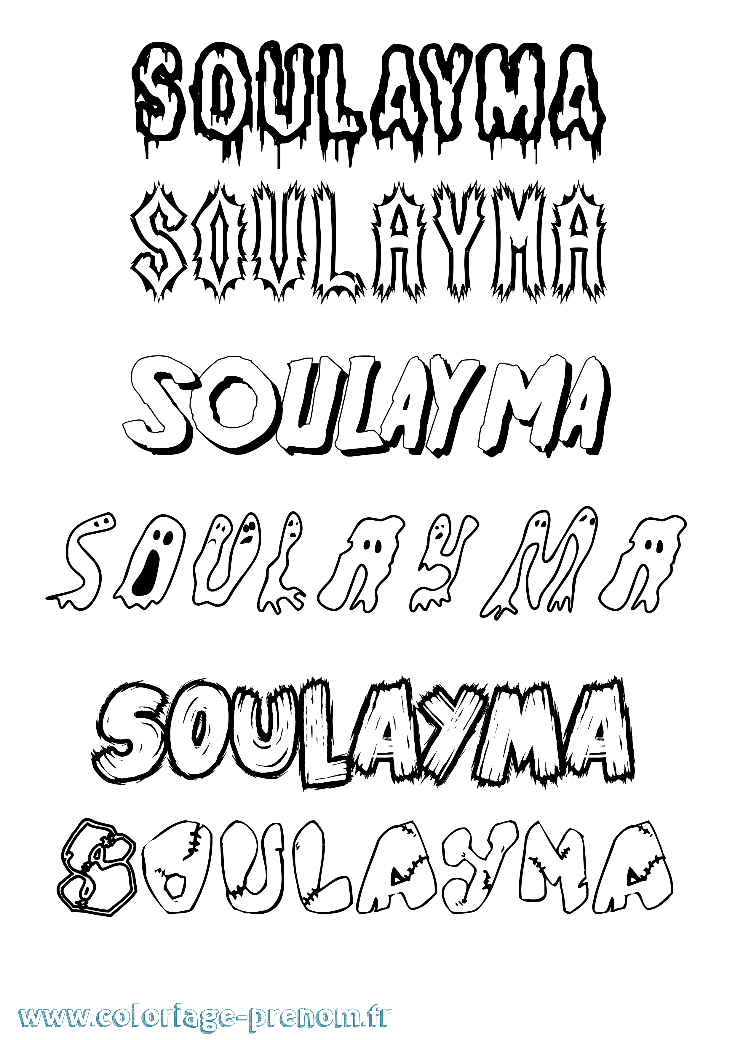 Coloriage Soulayma Frisson Coloriage prénom Soulayma Frisson