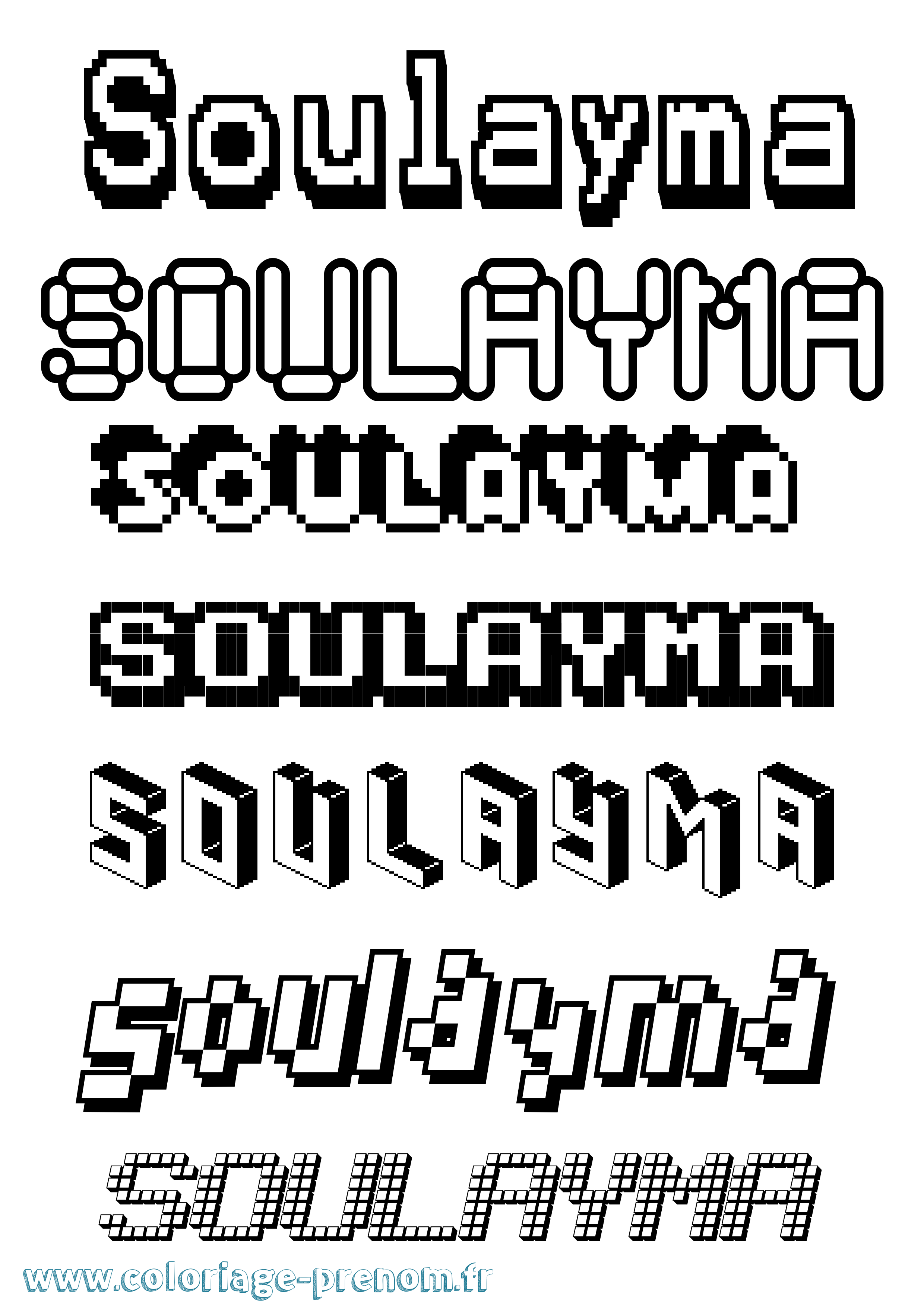 Coloriage Soulayma Pixel Coloriage prénom Soulayma Pixel