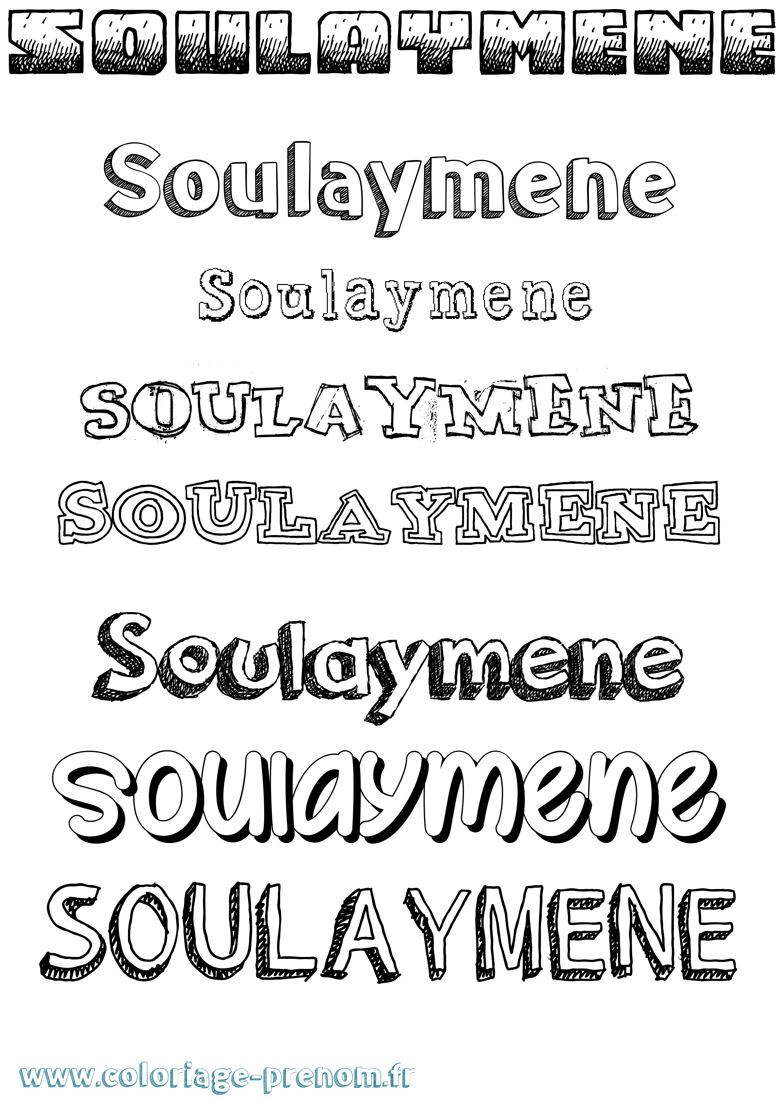 Coloriage Soulaymene Dessiné Coloriage prénom Soulaymene Dessiné