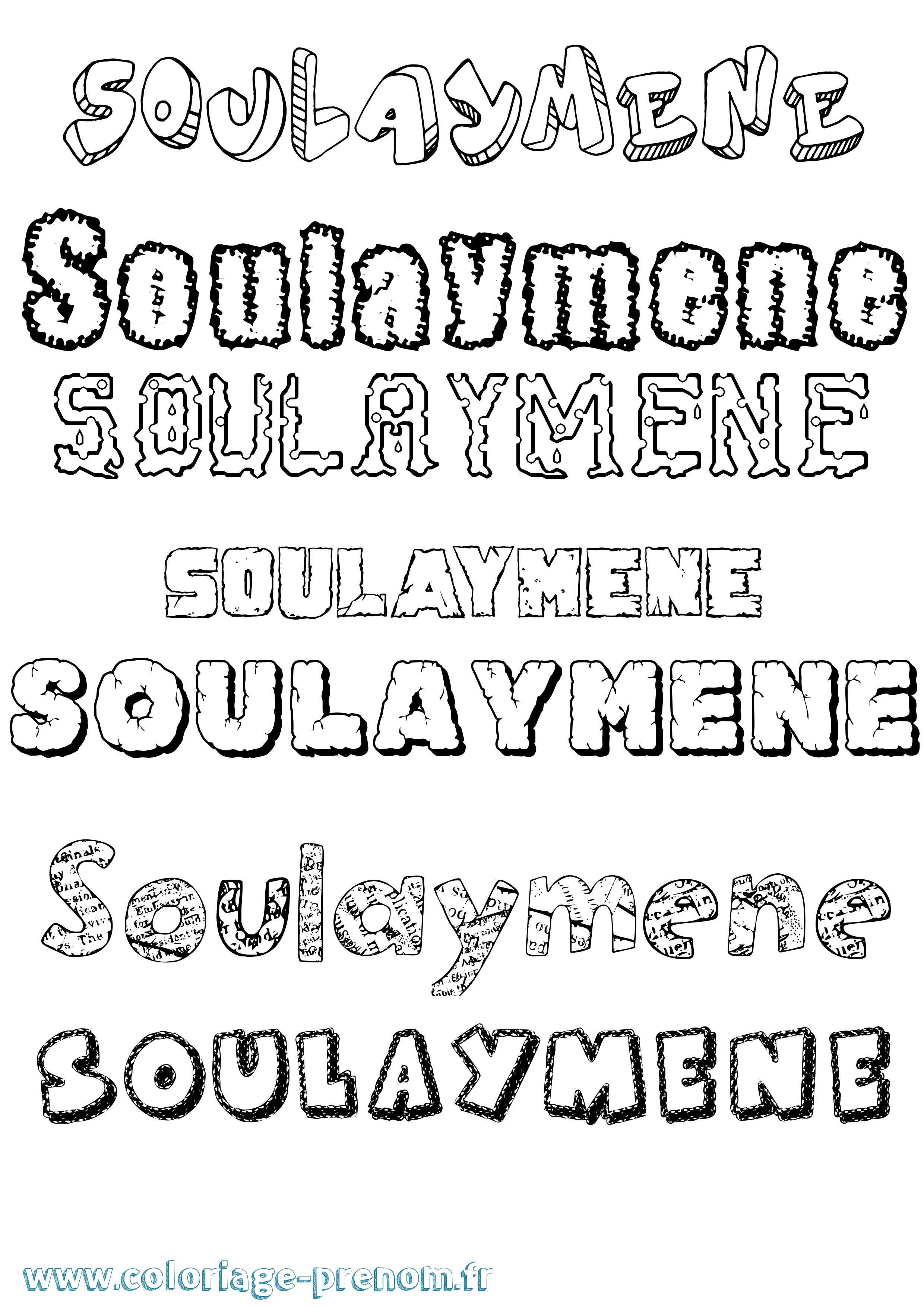 Coloriage Soulaymene Destructuré Coloriage prénom Soulaymene Destructuré