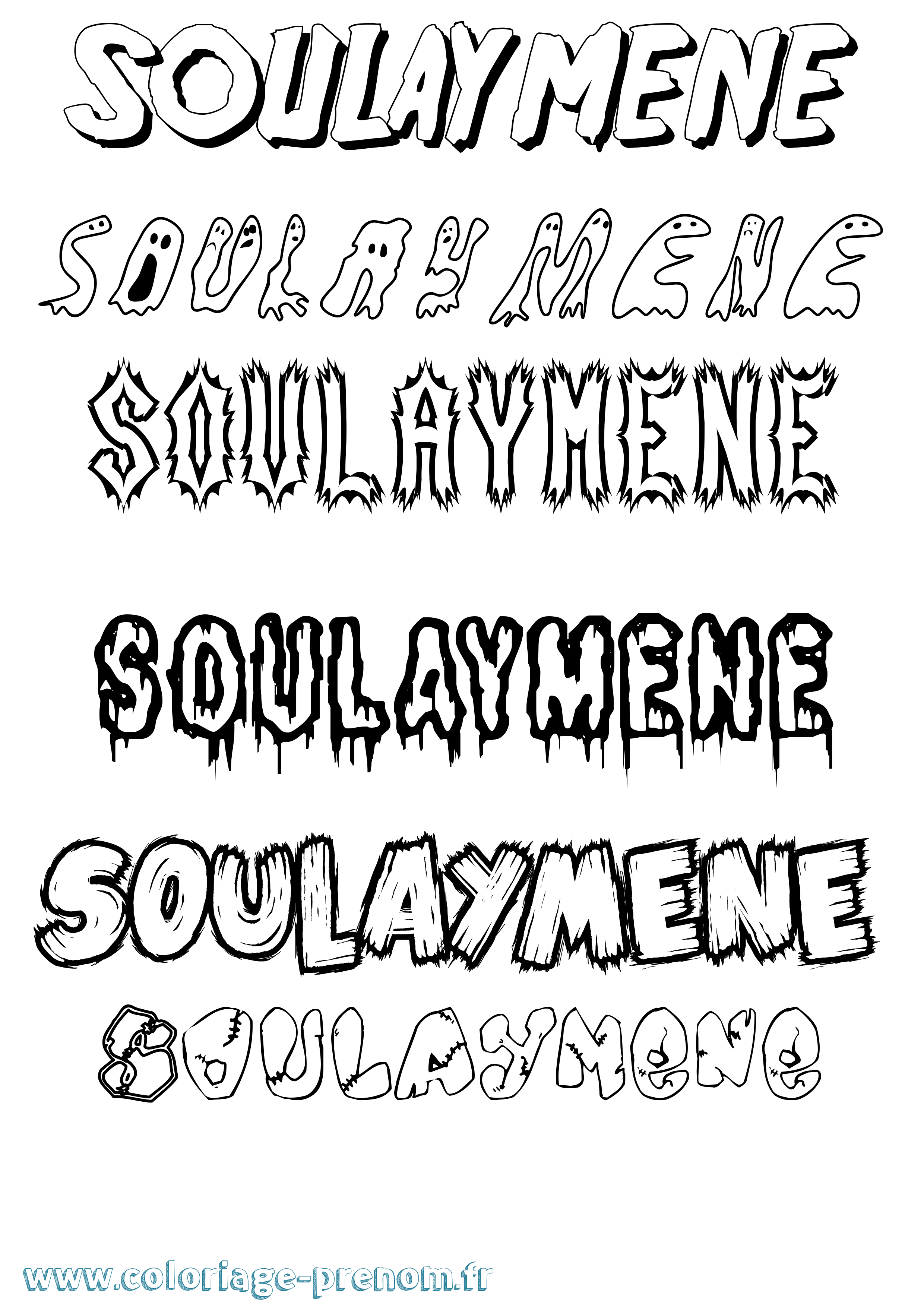 Coloriage Soulaymene Frisson Coloriage prénom Soulaymene Frisson