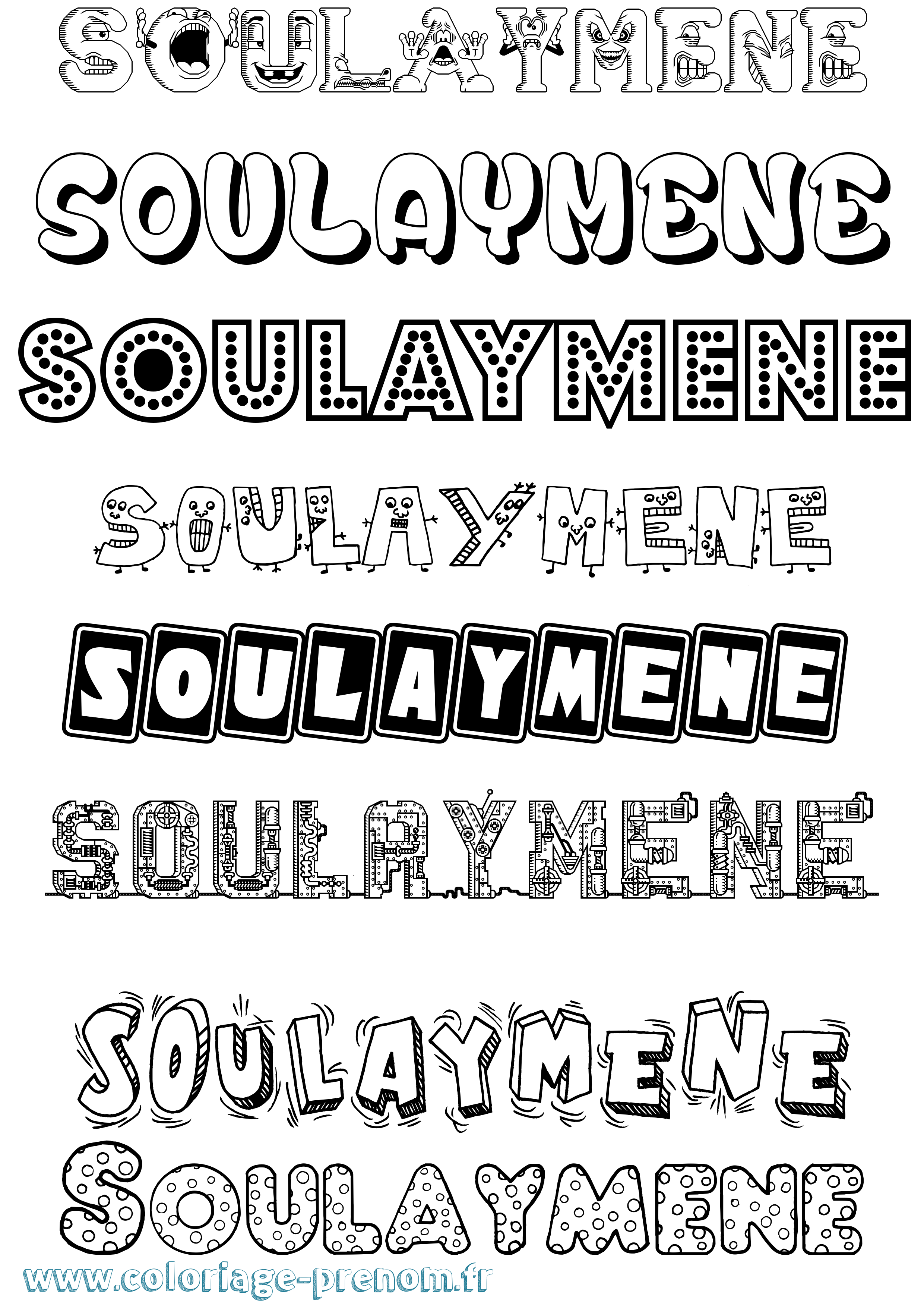 Coloriage Soulaymene Fun Coloriage prénom Soulaymene Fun