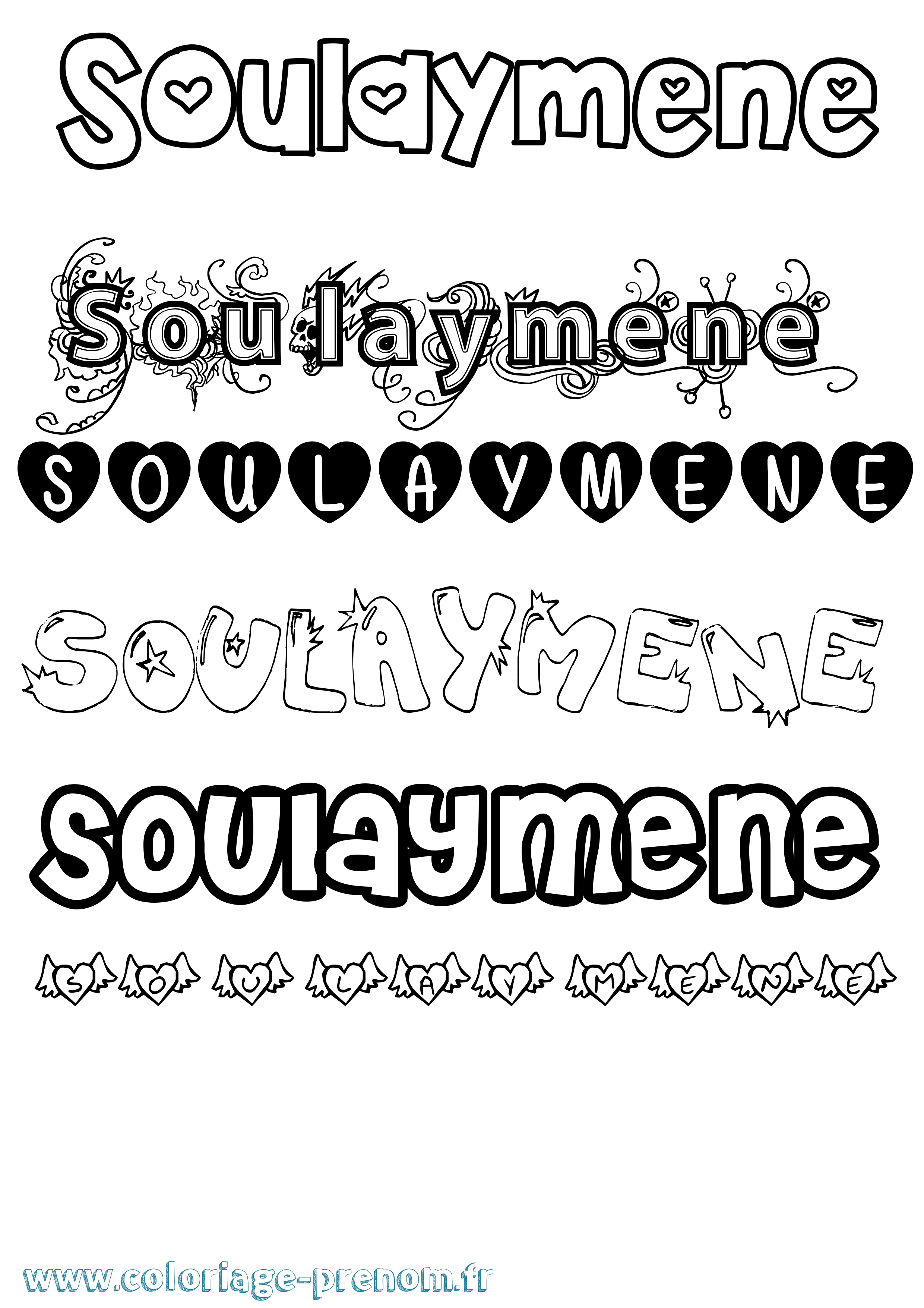 Coloriage Soulaymene Girly Coloriage prénom Soulaymene Girly