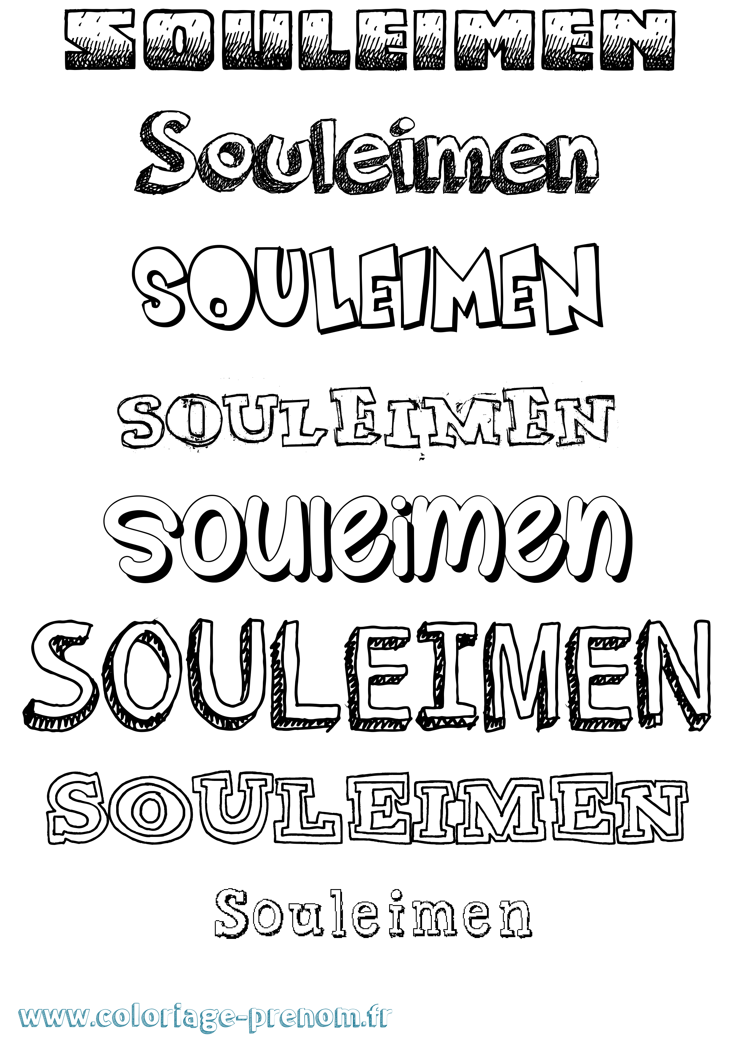 Coloriage Souleimen Dessiné Coloriage prénom Souleimen Dessiné