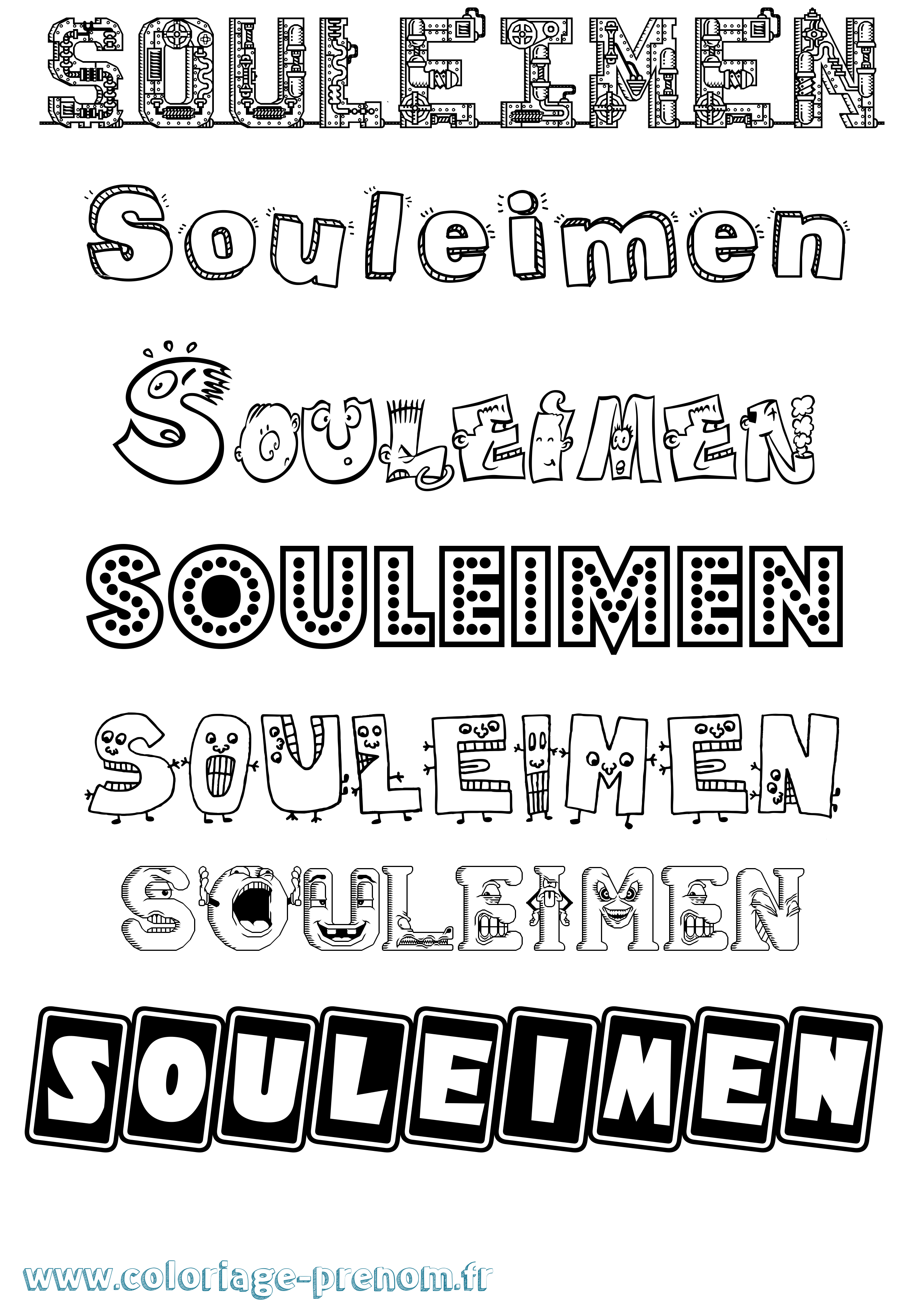 Coloriage Souleimen Fun Coloriage prénom Souleimen Fun
