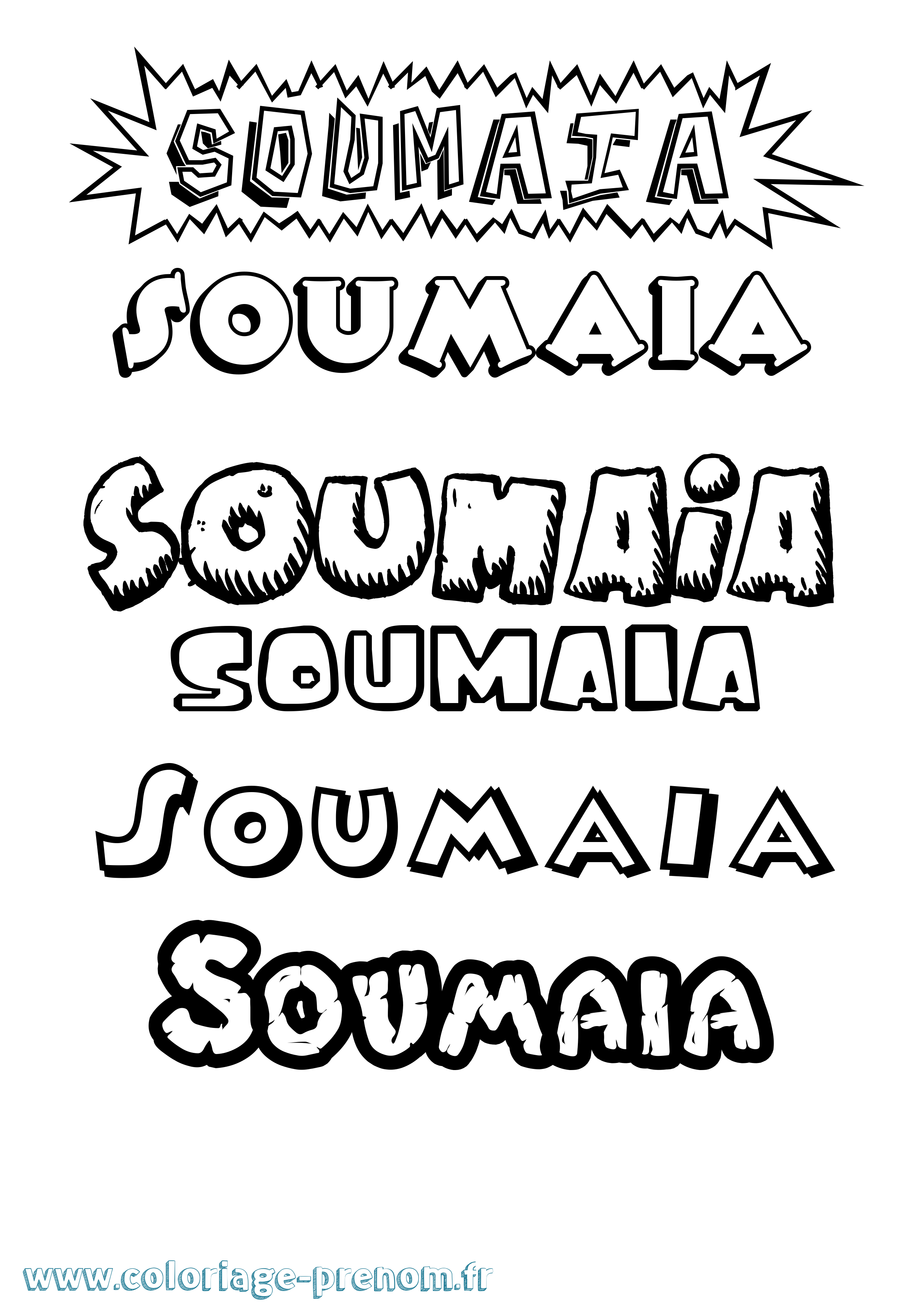 Coloriage Soumaia Dessin Animé Coloriage prénom Soumaia Dessin Animé