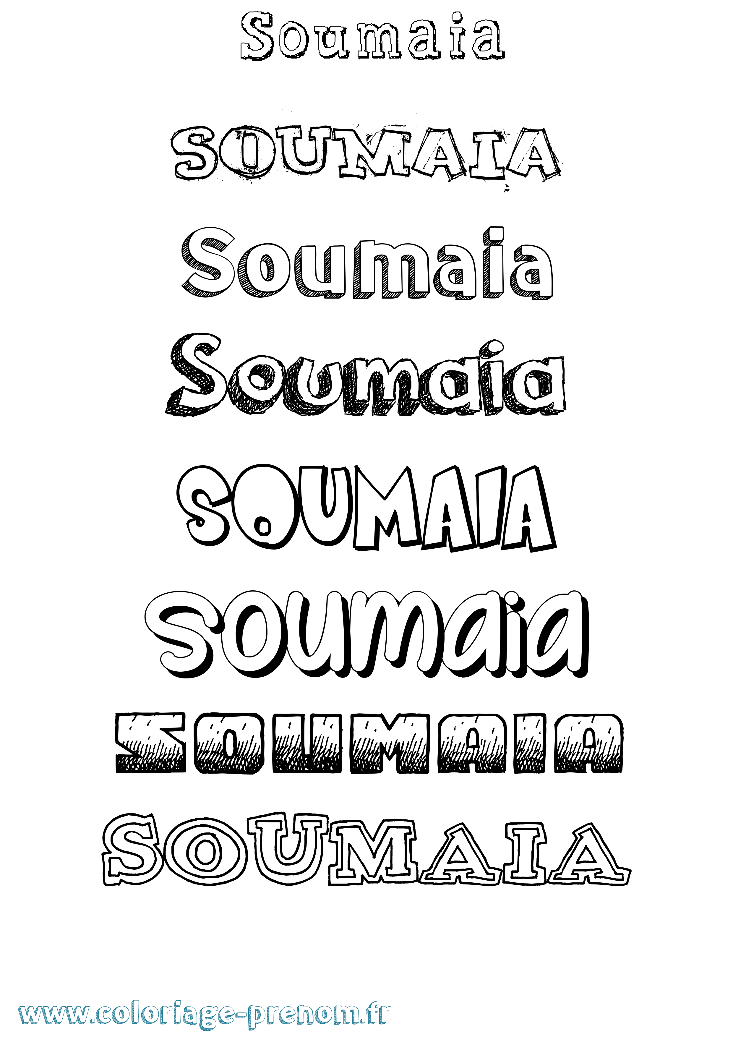 Coloriage Soumaia Dessiné Coloriage prénom Soumaia Dessiné