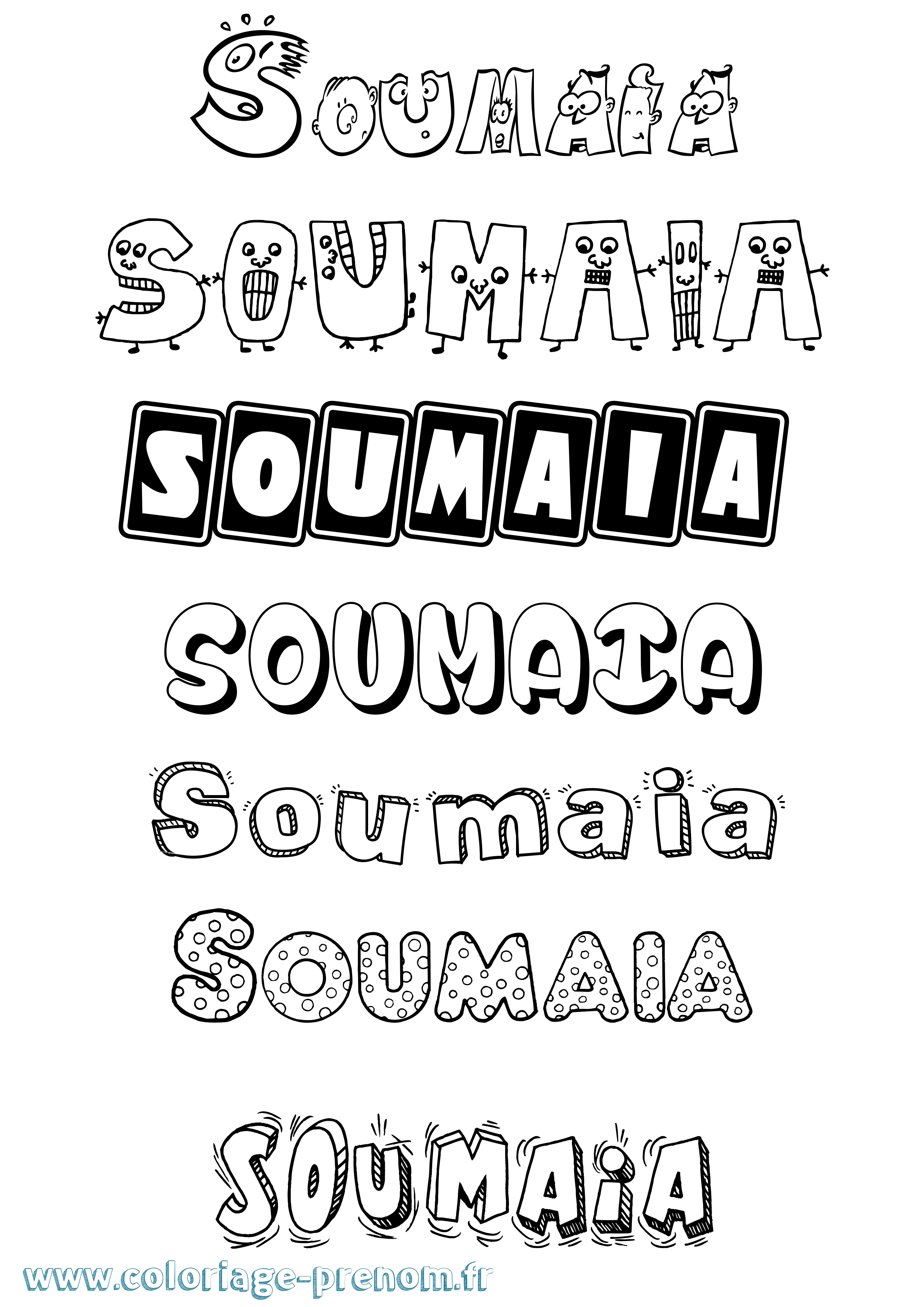 Coloriage Soumaia Fun Coloriage prénom Soumaia Fun