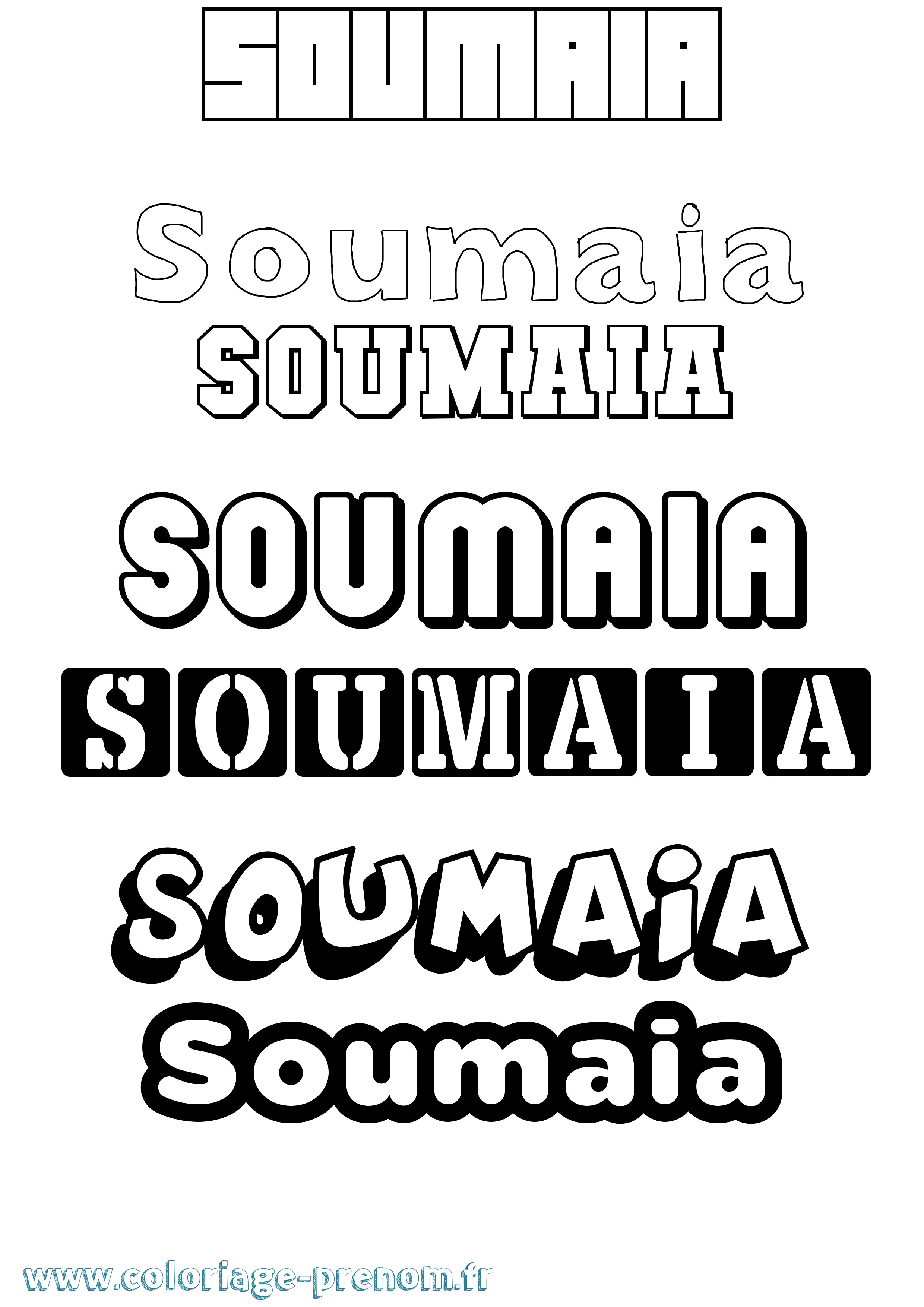 Coloriage Soumaia Simple Coloriage prénom Soumaia Simple