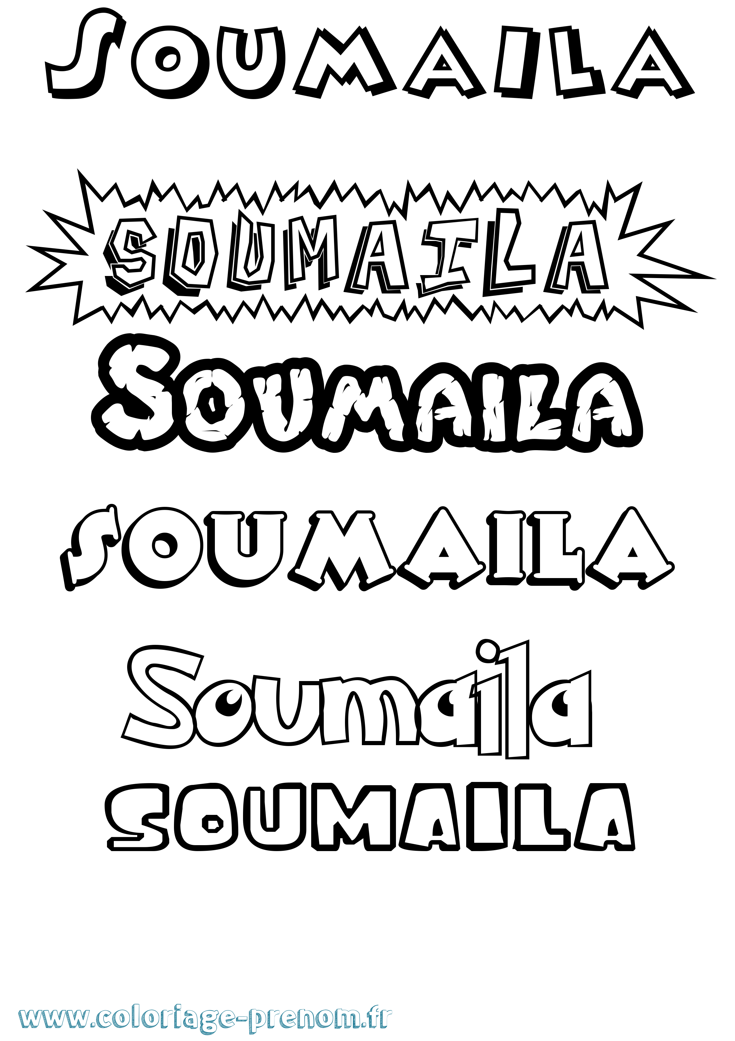 Coloriage Soumaila Dessin Animé Coloriage prénom Soumaila Dessin Animé