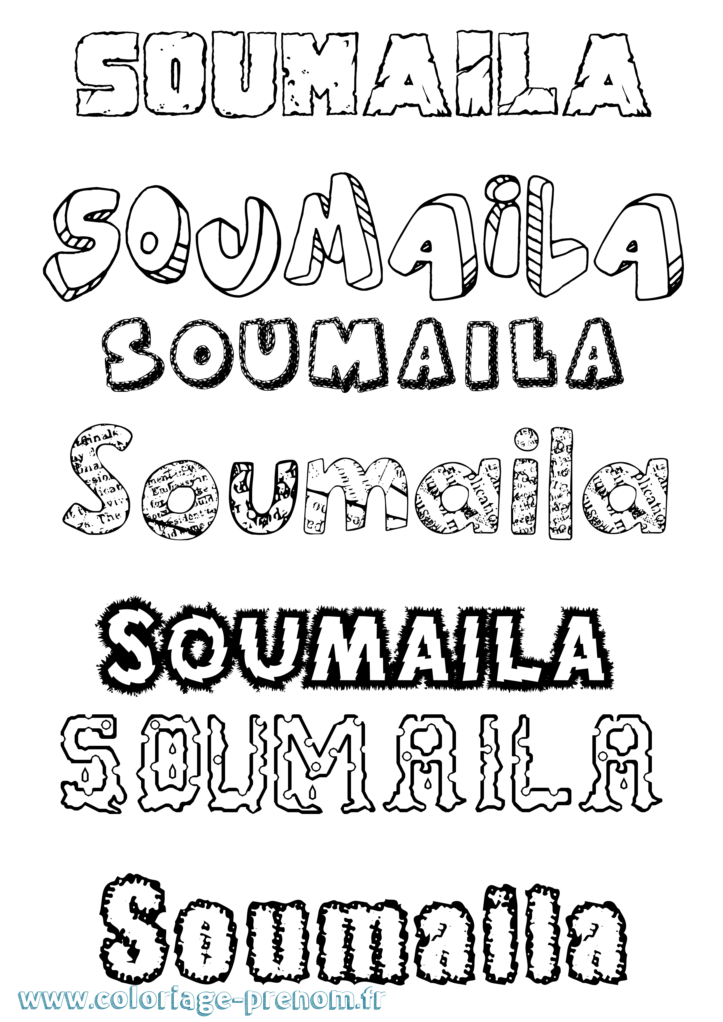 Coloriage Soumaila Destructuré Coloriage prénom Soumaila Destructuré