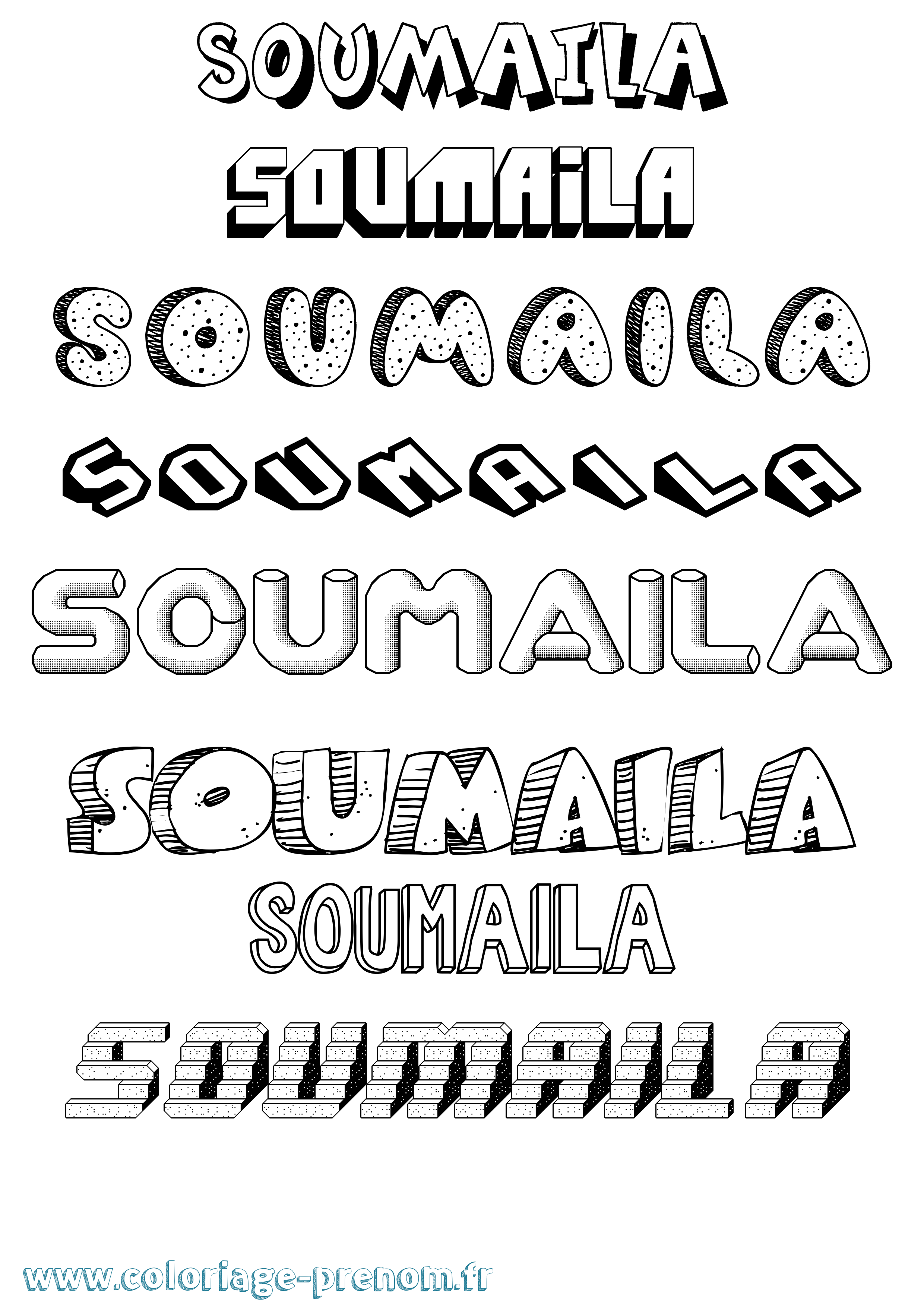 Coloriage Soumaila Effet 3D Coloriage prénom Soumaila Effet 3D