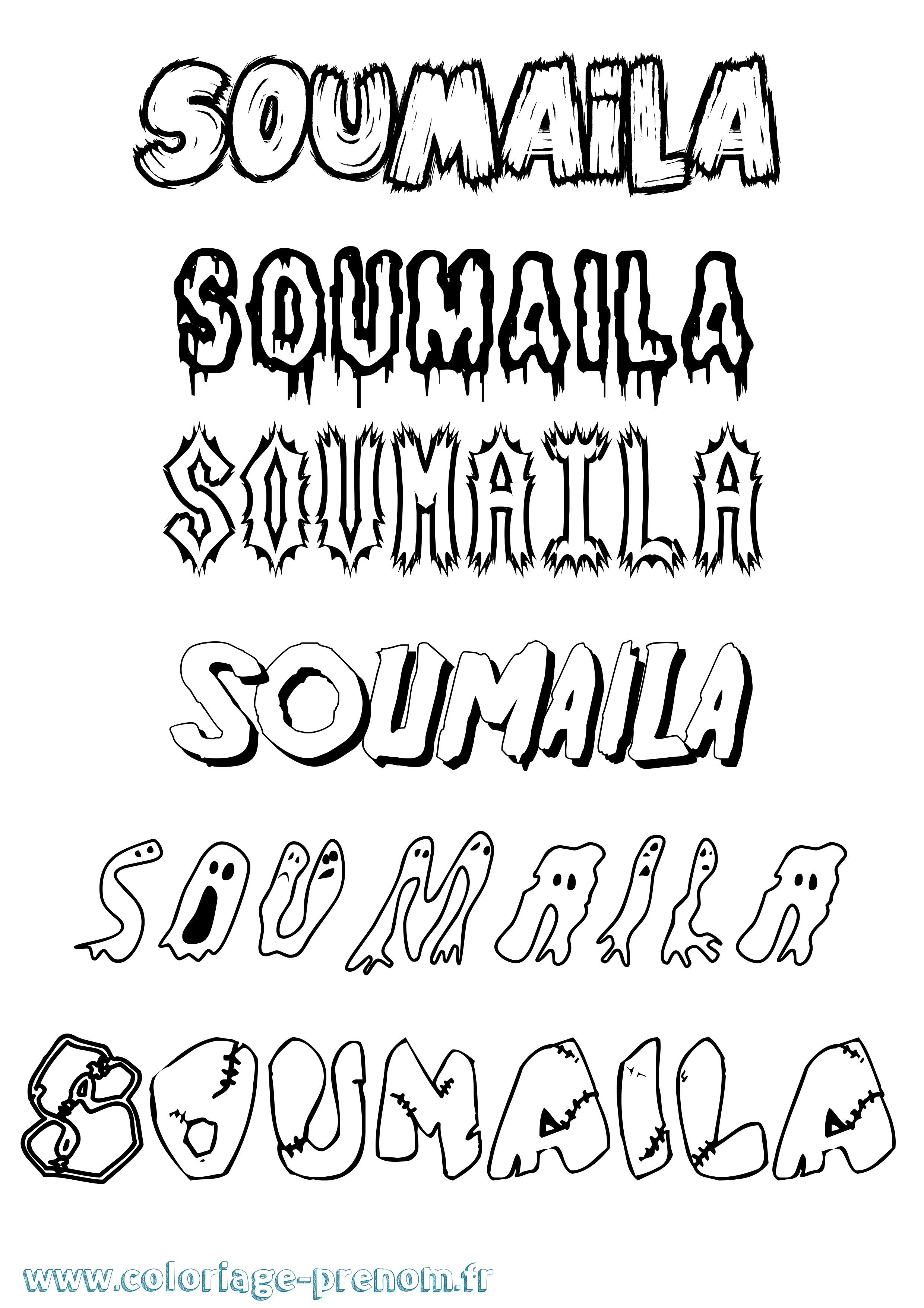 Coloriage Soumaila Frisson Coloriage prénom Soumaila Frisson