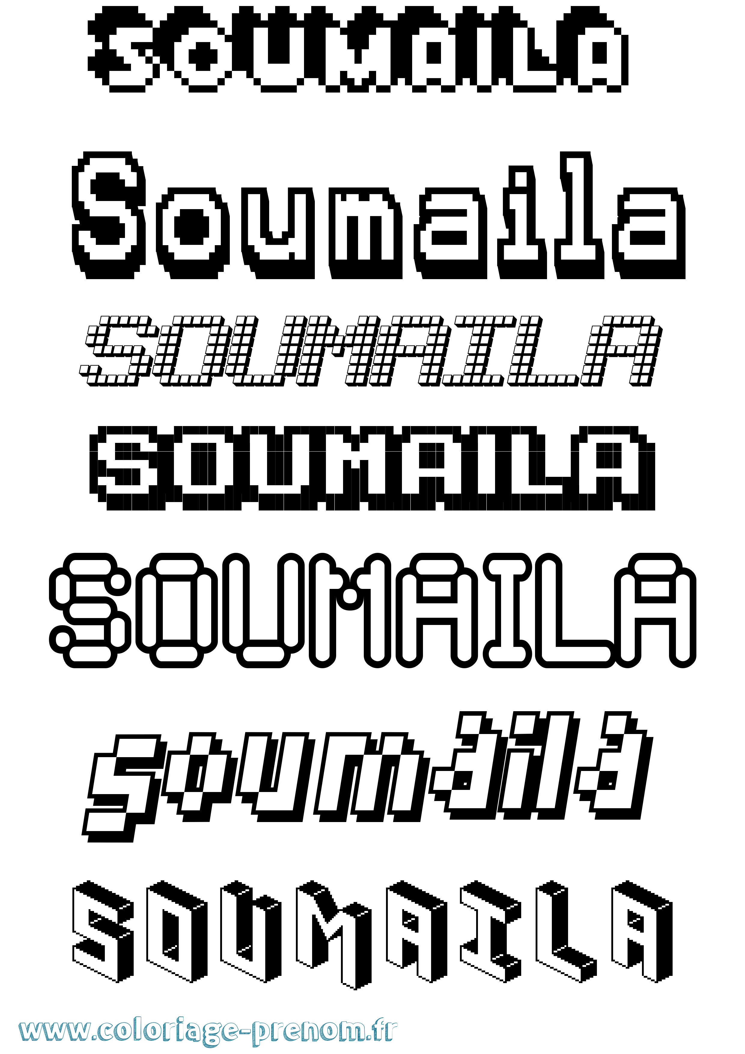 Coloriage Soumaila Pixel Coloriage prénom Soumaila Pixel