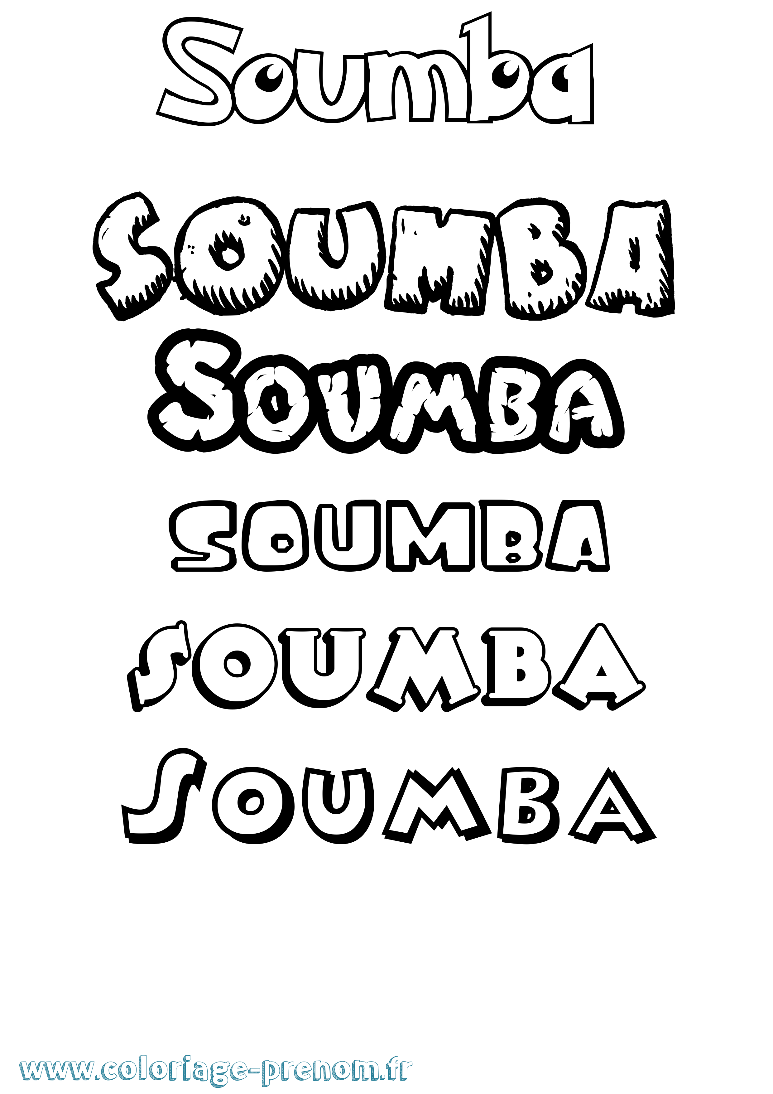 Coloriage Soumba Dessin Animé Coloriage prénom Soumba Dessin Animé