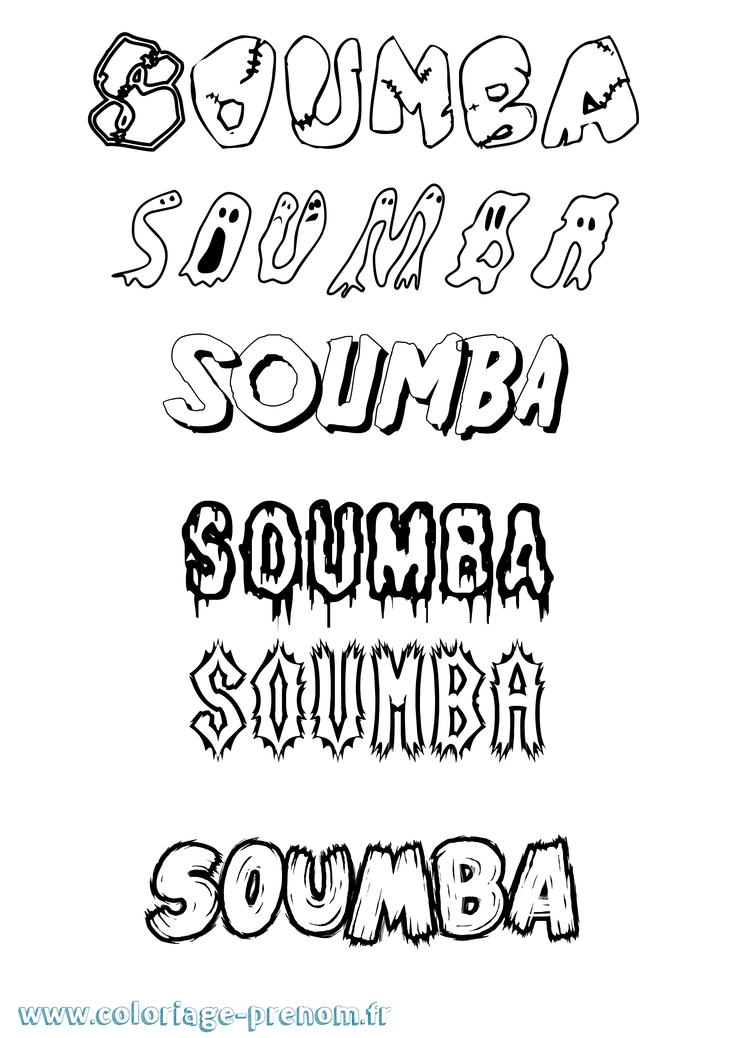 Coloriage Soumba Frisson Coloriage prénom Soumba Frisson