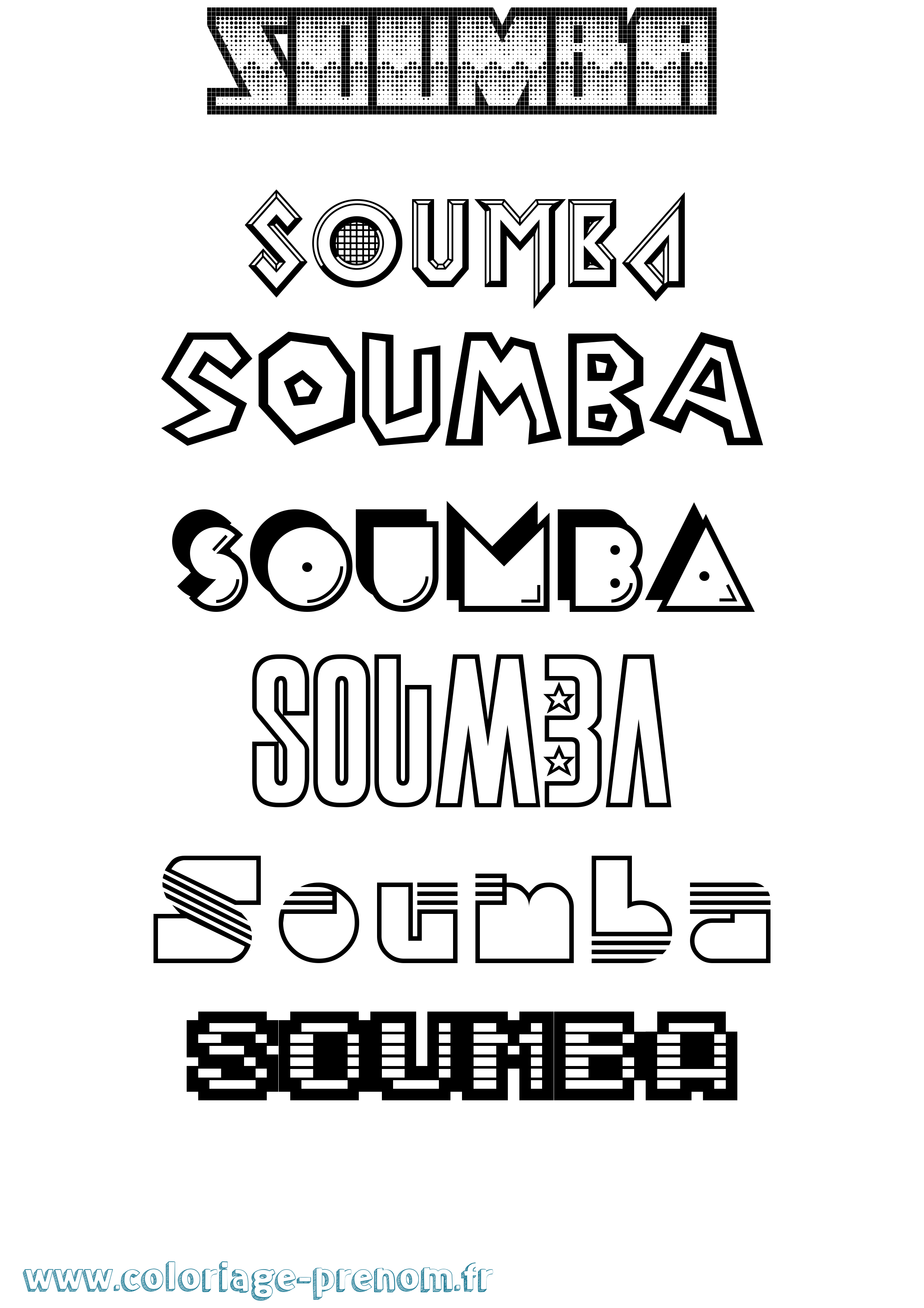Coloriage Soumba Jeux Vidéos Coloriage prénom Soumba Jeux Vidéos
