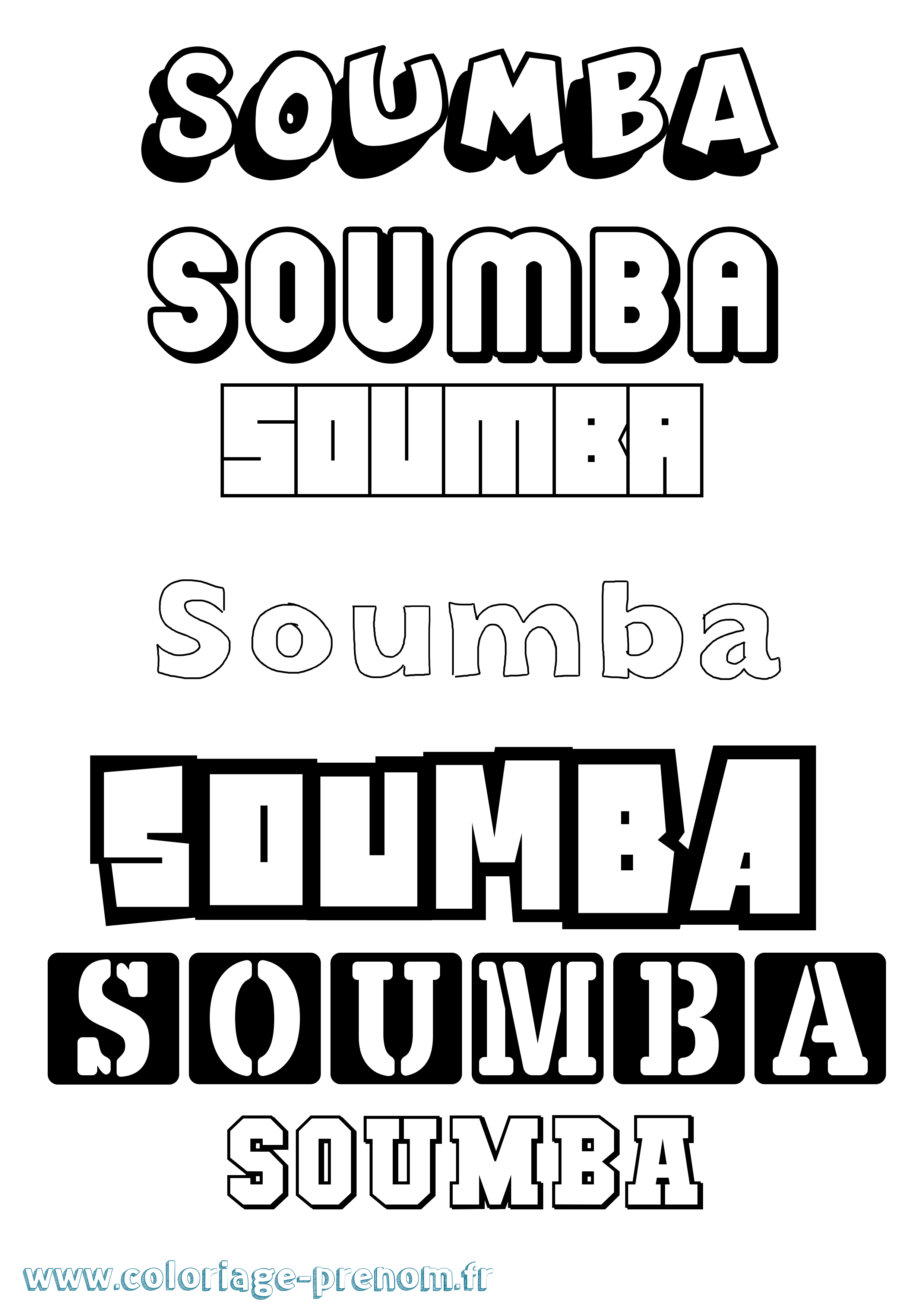 Coloriage Soumba Simple Coloriage prénom Soumba Simple