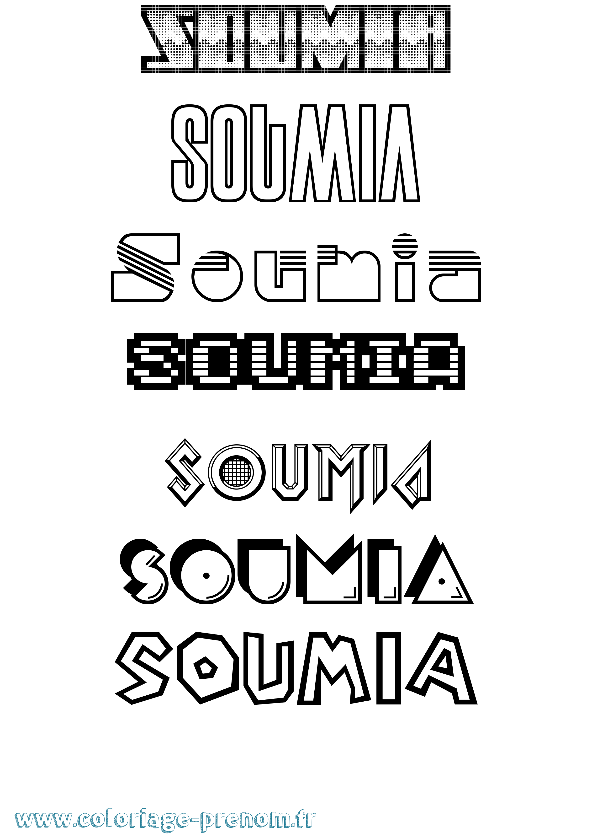 Coloriage Soumia Jeux Vidéos Coloriage prénom Soumia Jeux Vidéos