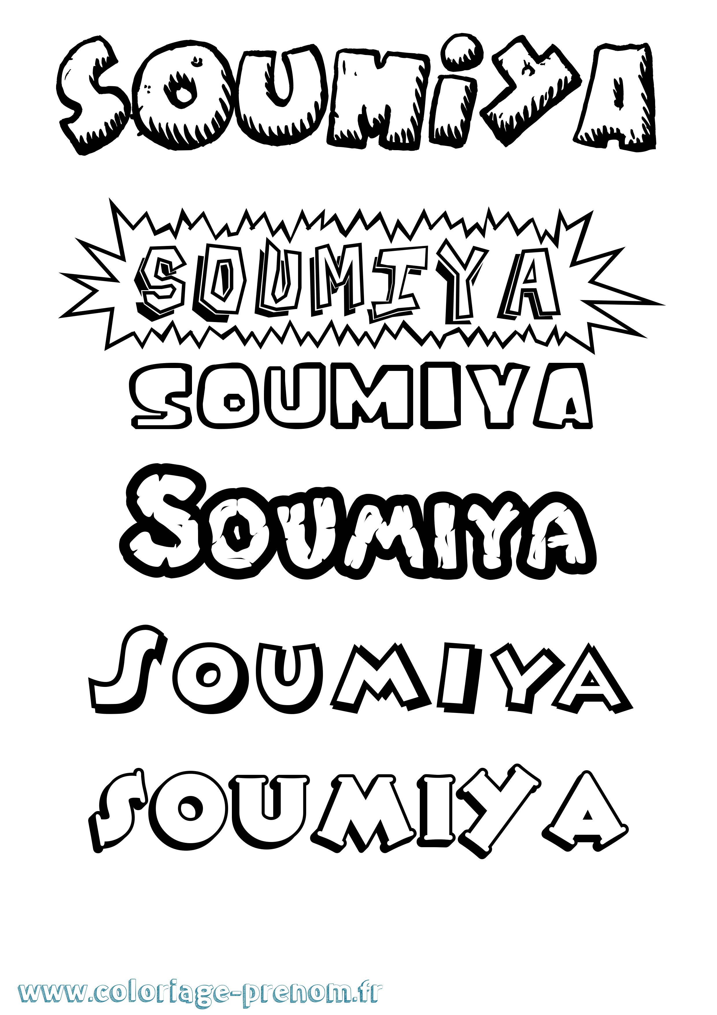 Coloriage Soumiya Dessin Animé Coloriage prénom Soumiya Dessin Animé