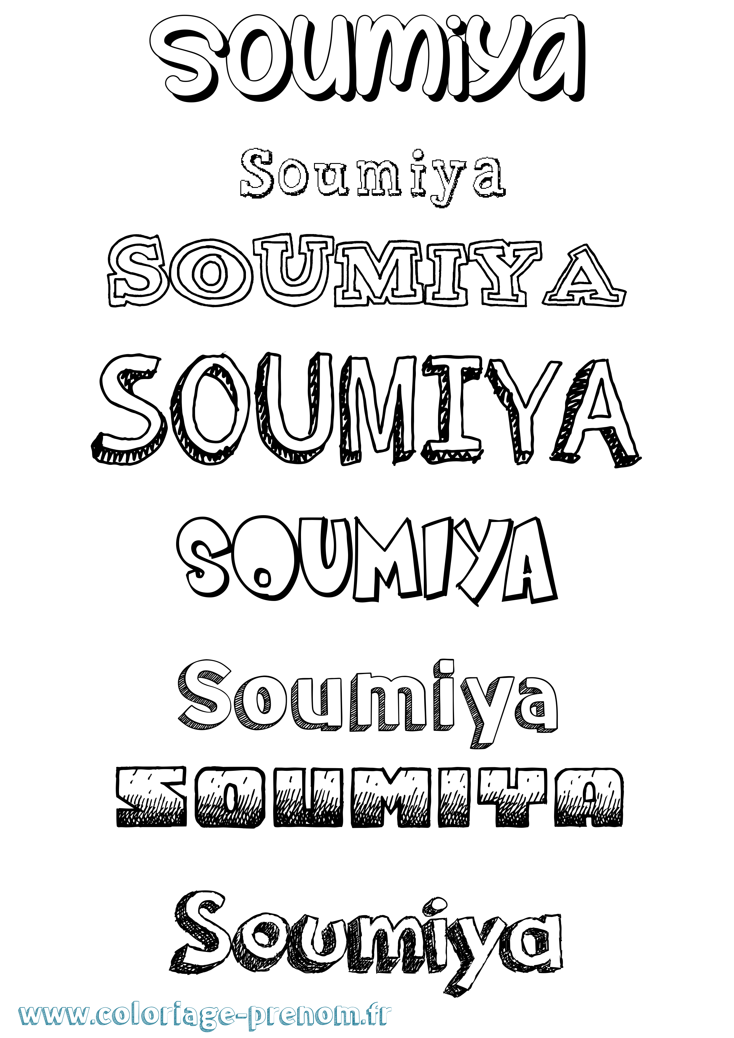 Coloriage Soumiya Dessiné Coloriage prénom Soumiya Dessiné
