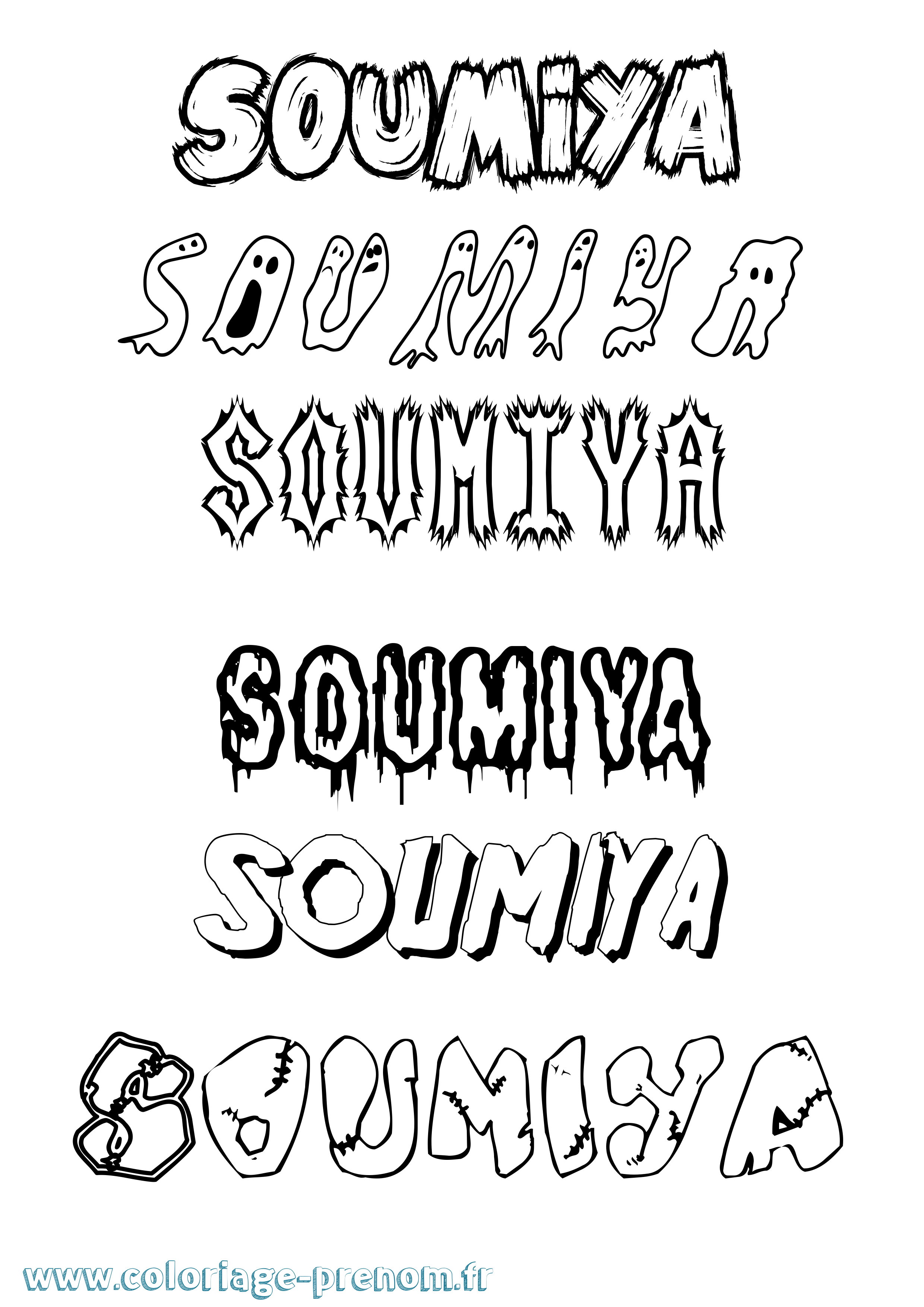 Coloriage Soumiya Frisson Coloriage prénom Soumiya Frisson