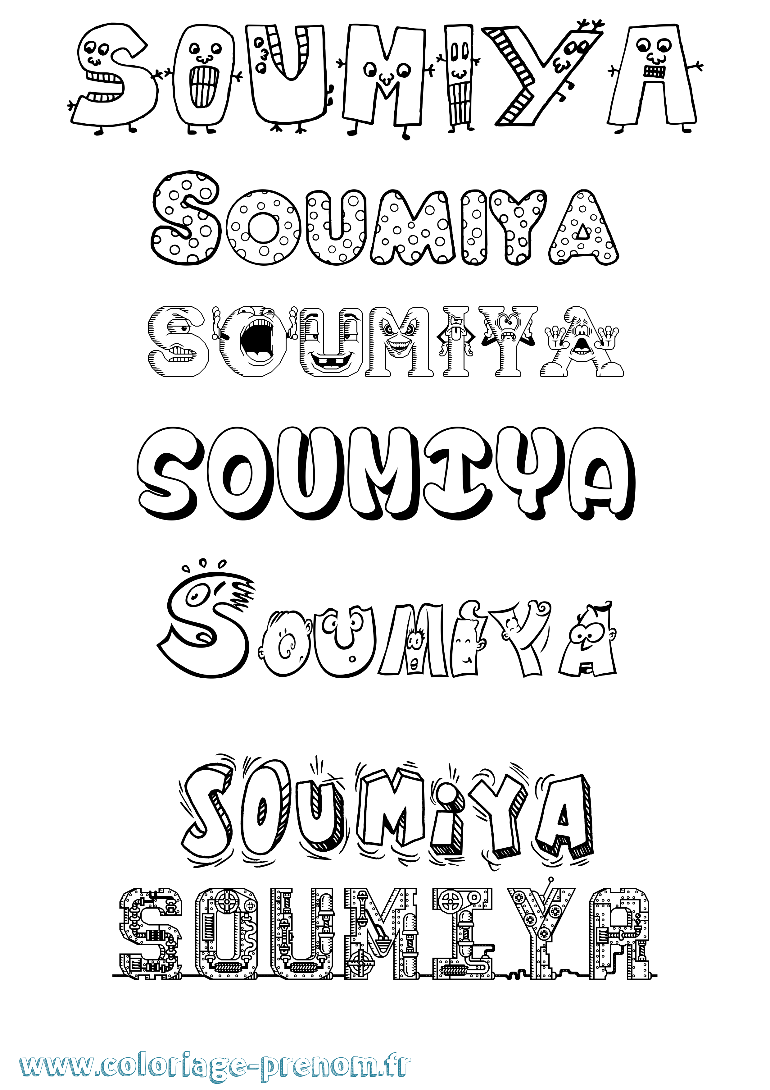 Coloriage Soumiya Fun Coloriage prénom Soumiya Fun
