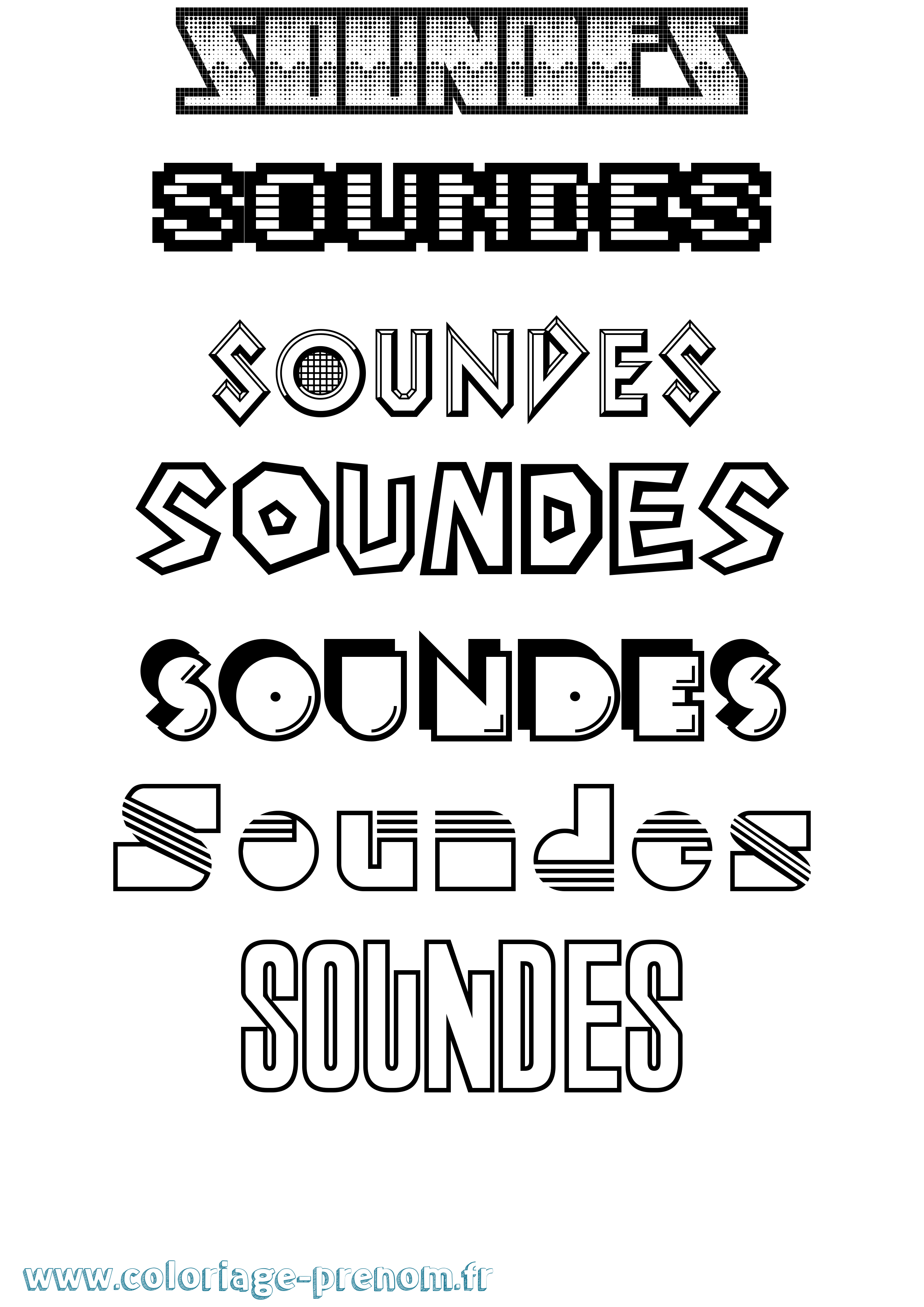 Coloriage Soundes Jeux Vidéos Coloriage prénom Soundes Jeux Vidéos