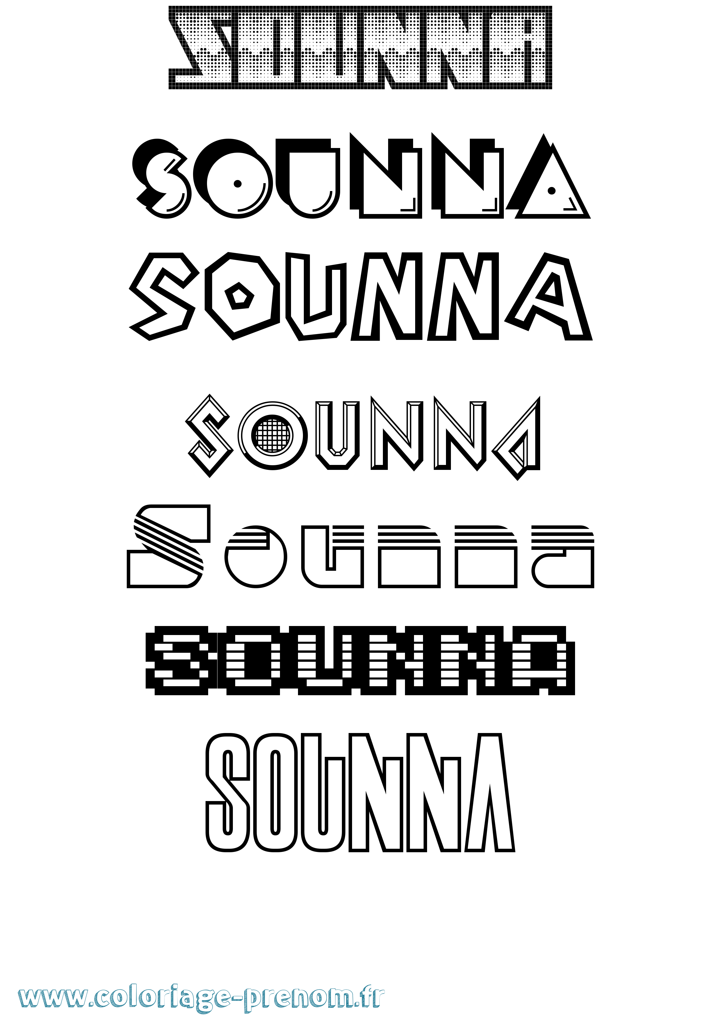 Coloriage Sounna Jeux Vidéos Coloriage prénom Sounna Jeux Vidéos