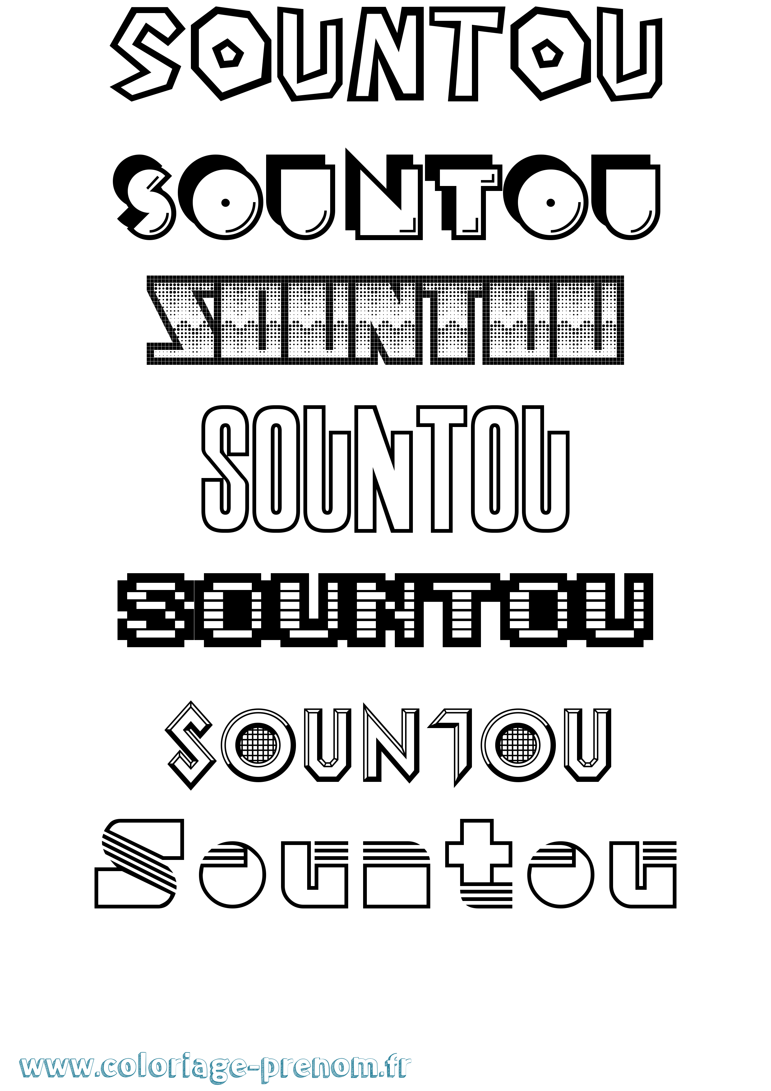 Coloriage Sountou Jeux Vidéos Coloriage prénom Sountou Jeux Vidéos