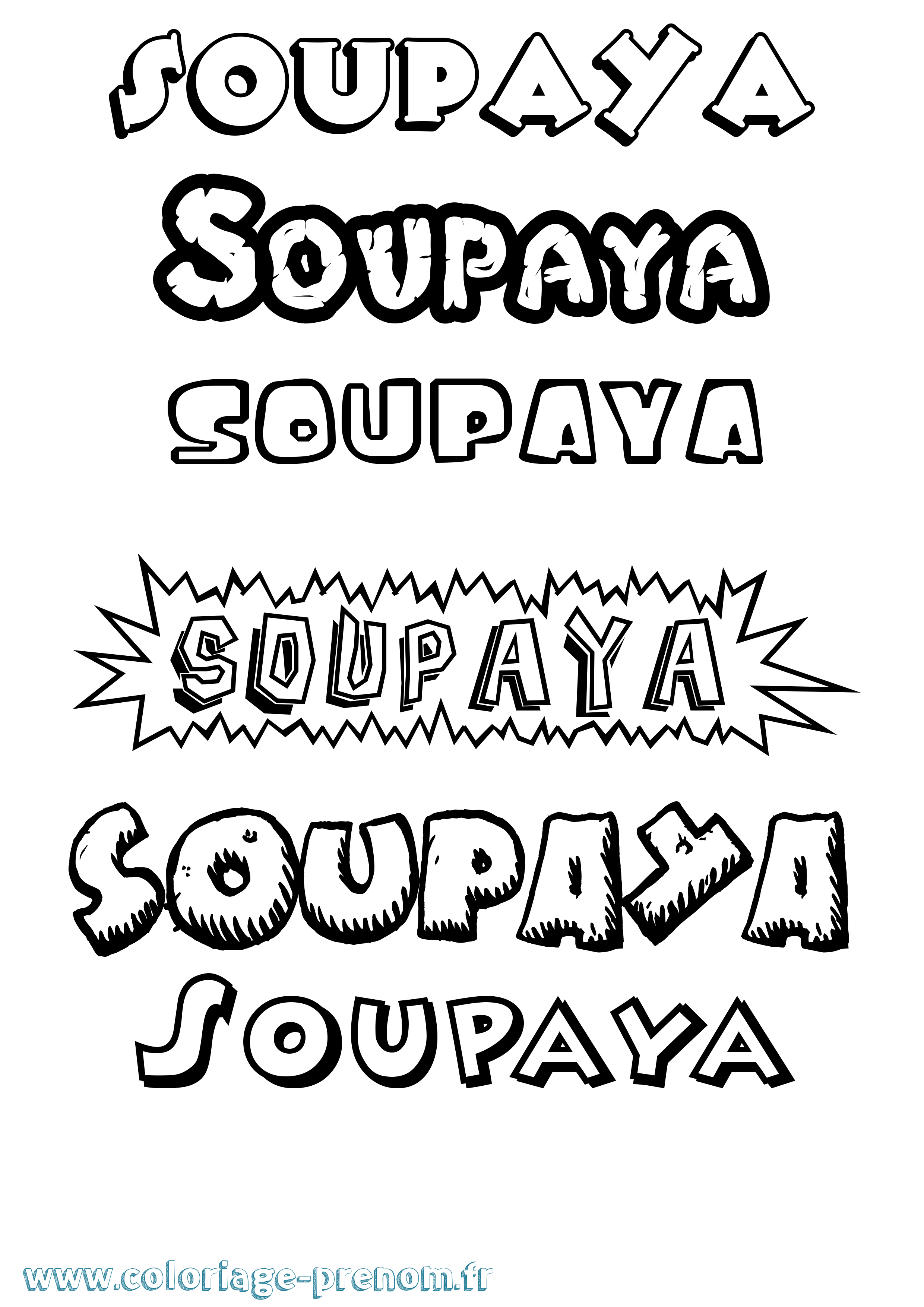 Coloriage Soupaya Dessin Animé Coloriage prénom Soupaya Dessin Animé
