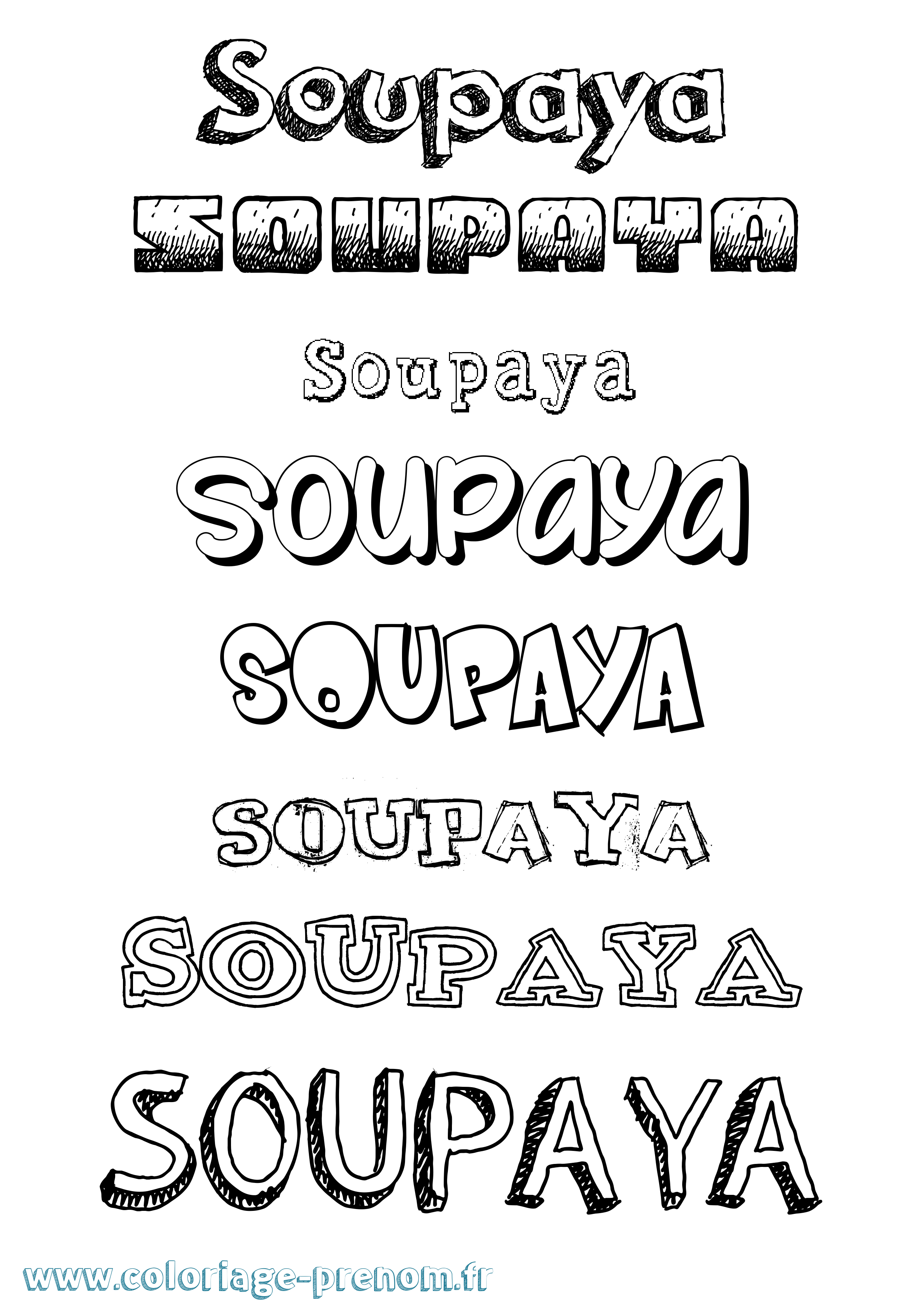Coloriage Soupaya Dessiné Coloriage prénom Soupaya Dessiné