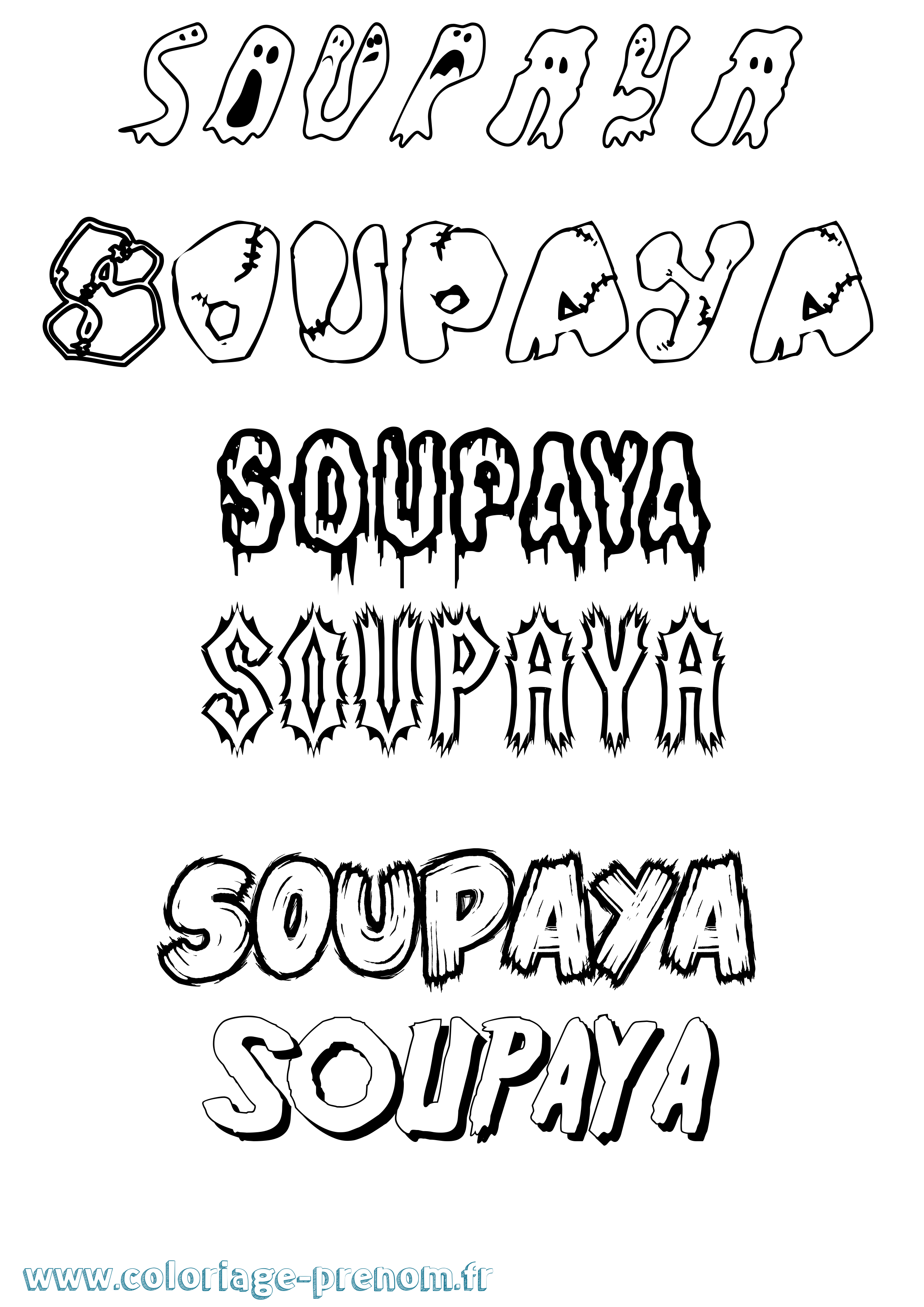 Coloriage Soupaya Frisson Coloriage prénom Soupaya Frisson