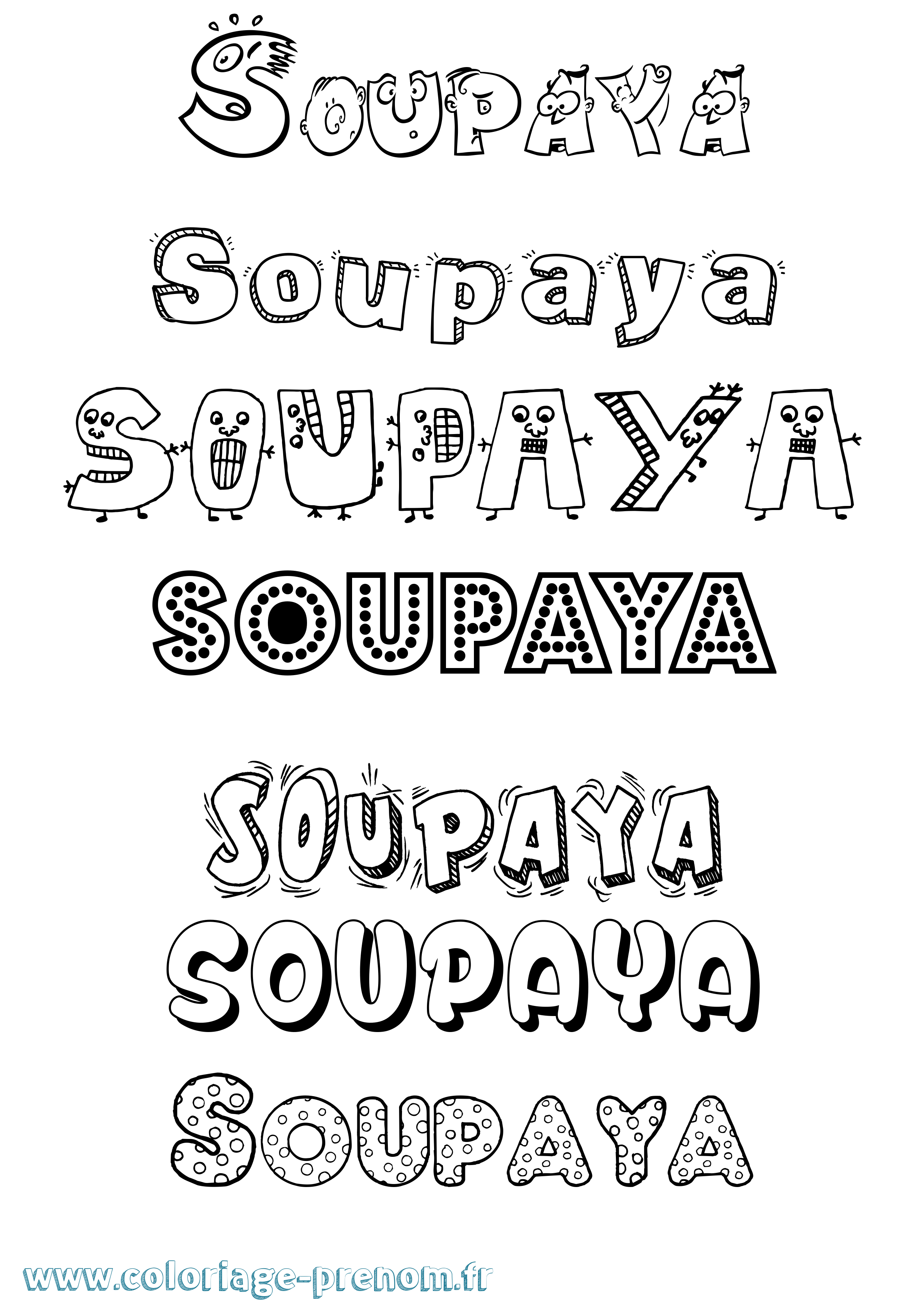 Coloriage Soupaya Fun Coloriage prénom Soupaya Fun