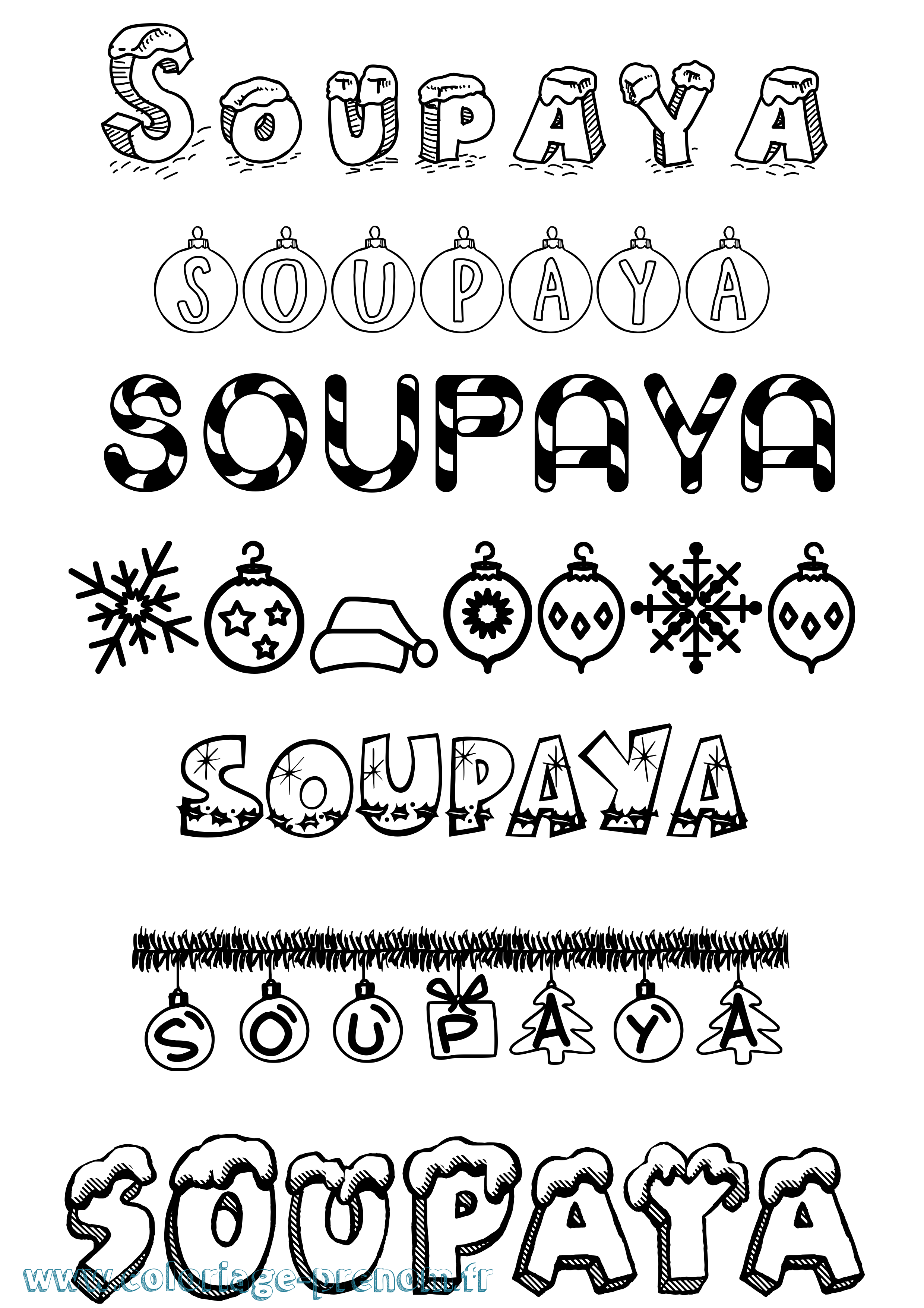 Coloriage Soupaya Noël Coloriage prénom Soupaya Noël