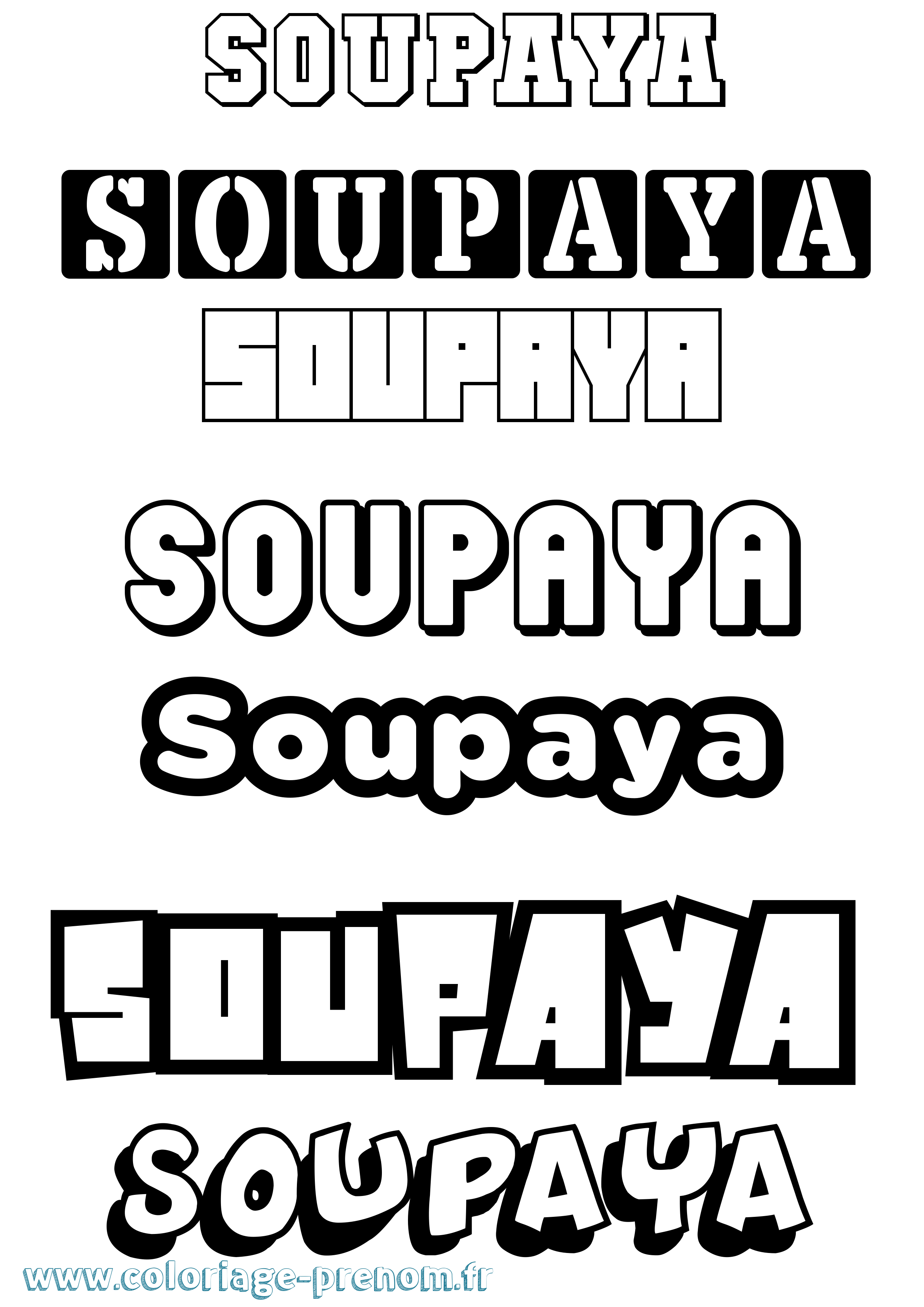 Coloriage Soupaya Simple Coloriage prénom Soupaya Simple