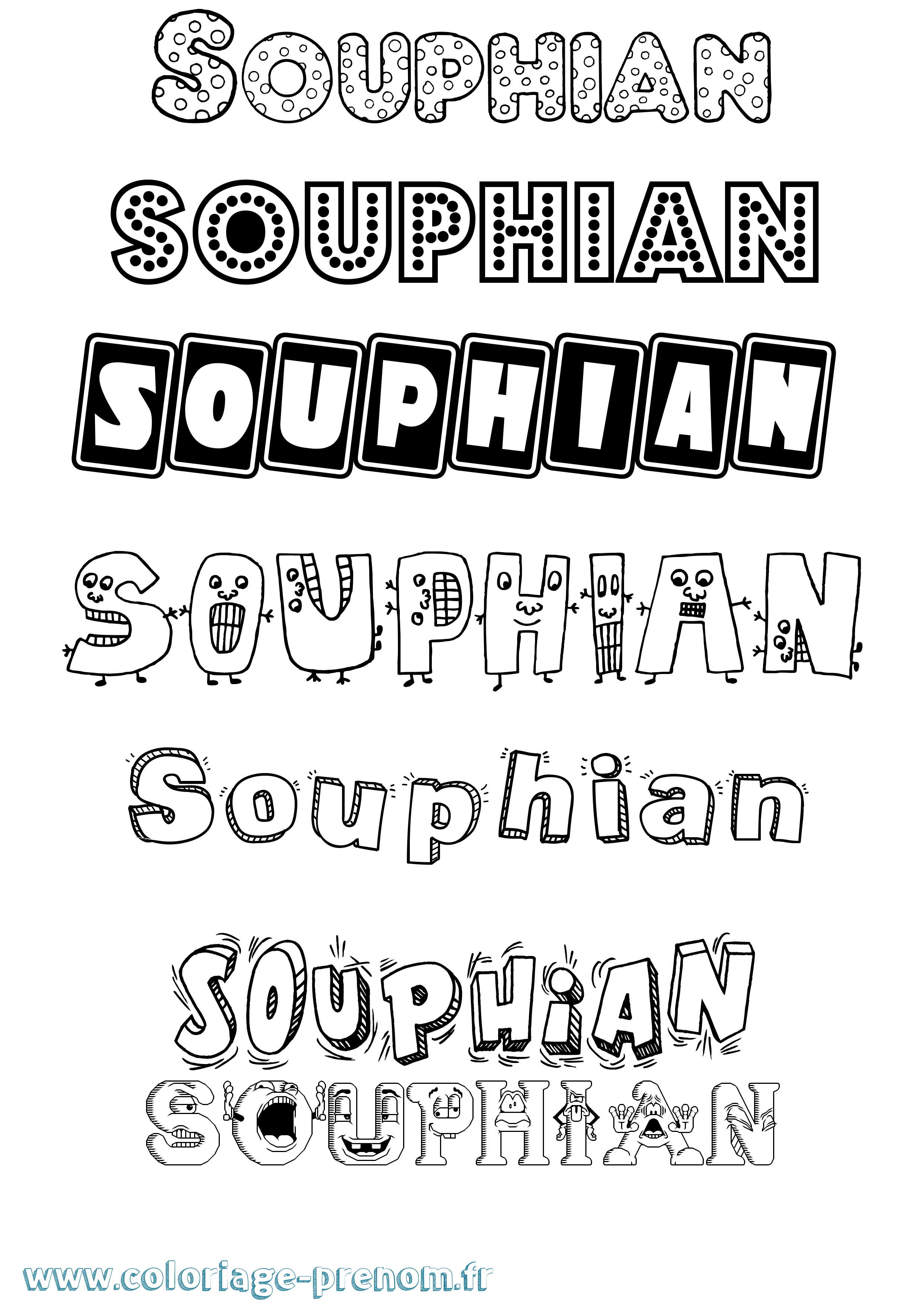 Coloriage Souphian Fun Coloriage prénom Souphian Fun