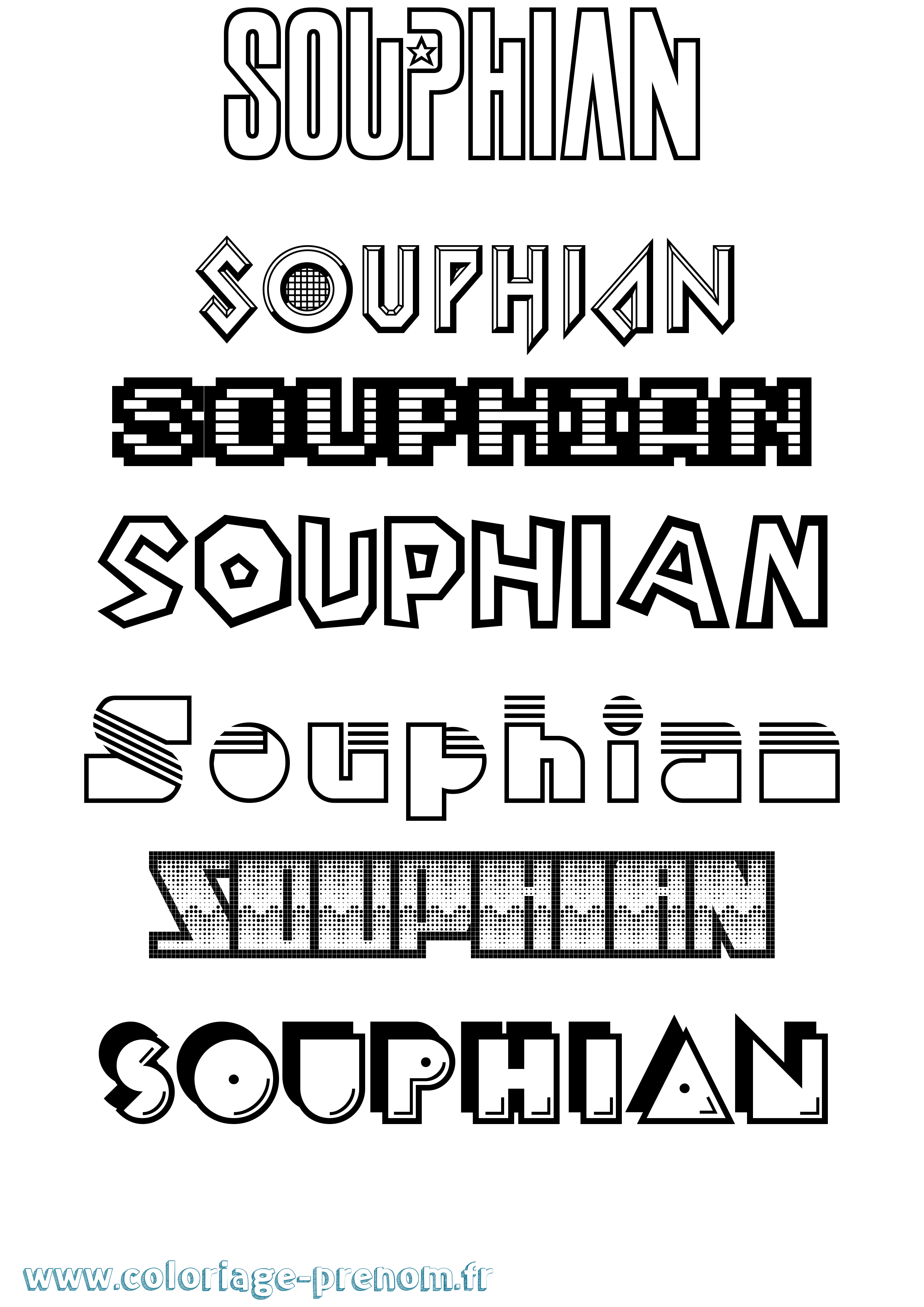 Coloriage Souphian Jeux Vidéos Coloriage prénom Souphian Jeux Vidéos