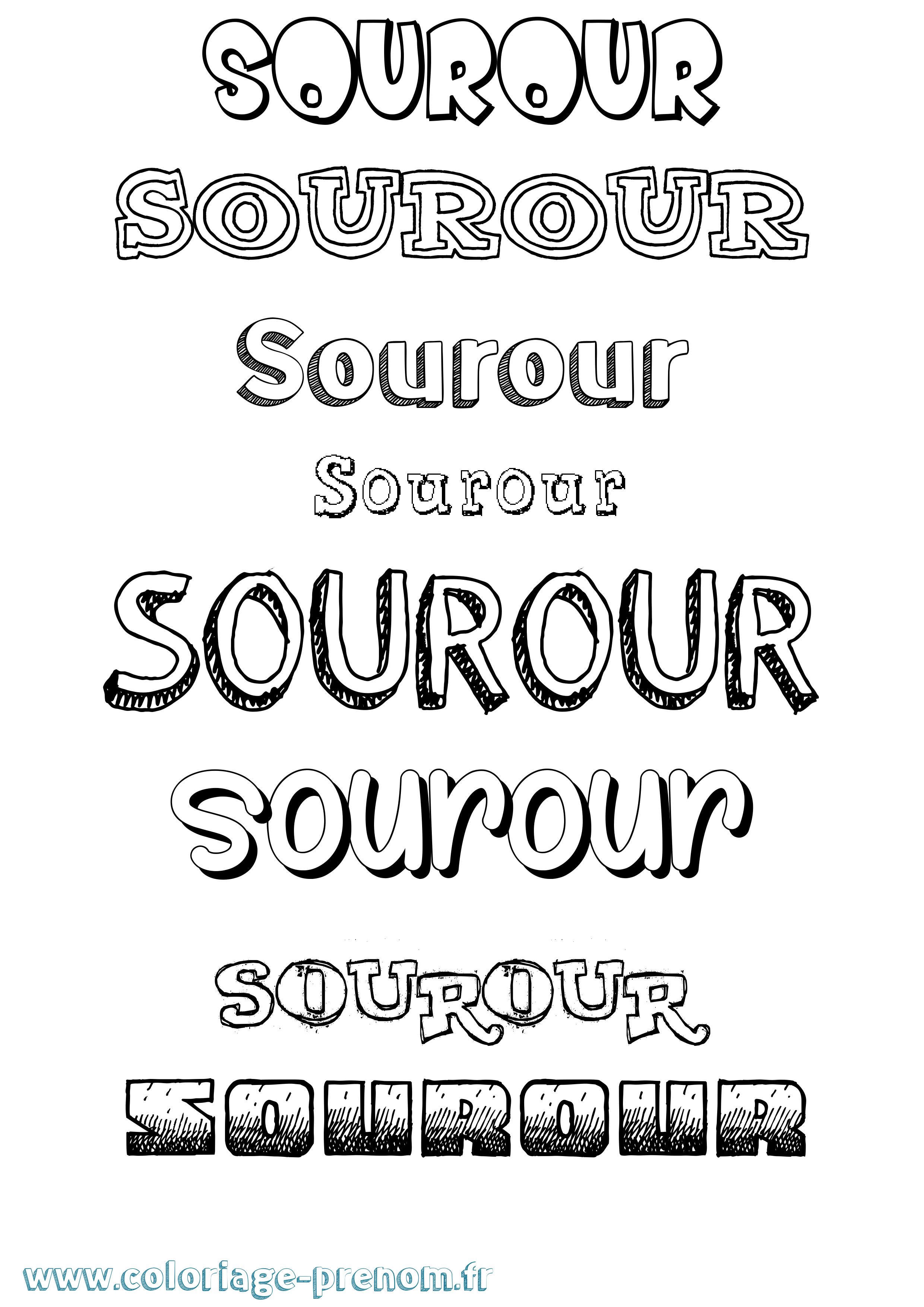Coloriage Sourour Dessiné Coloriage prénom Sourour Dessiné