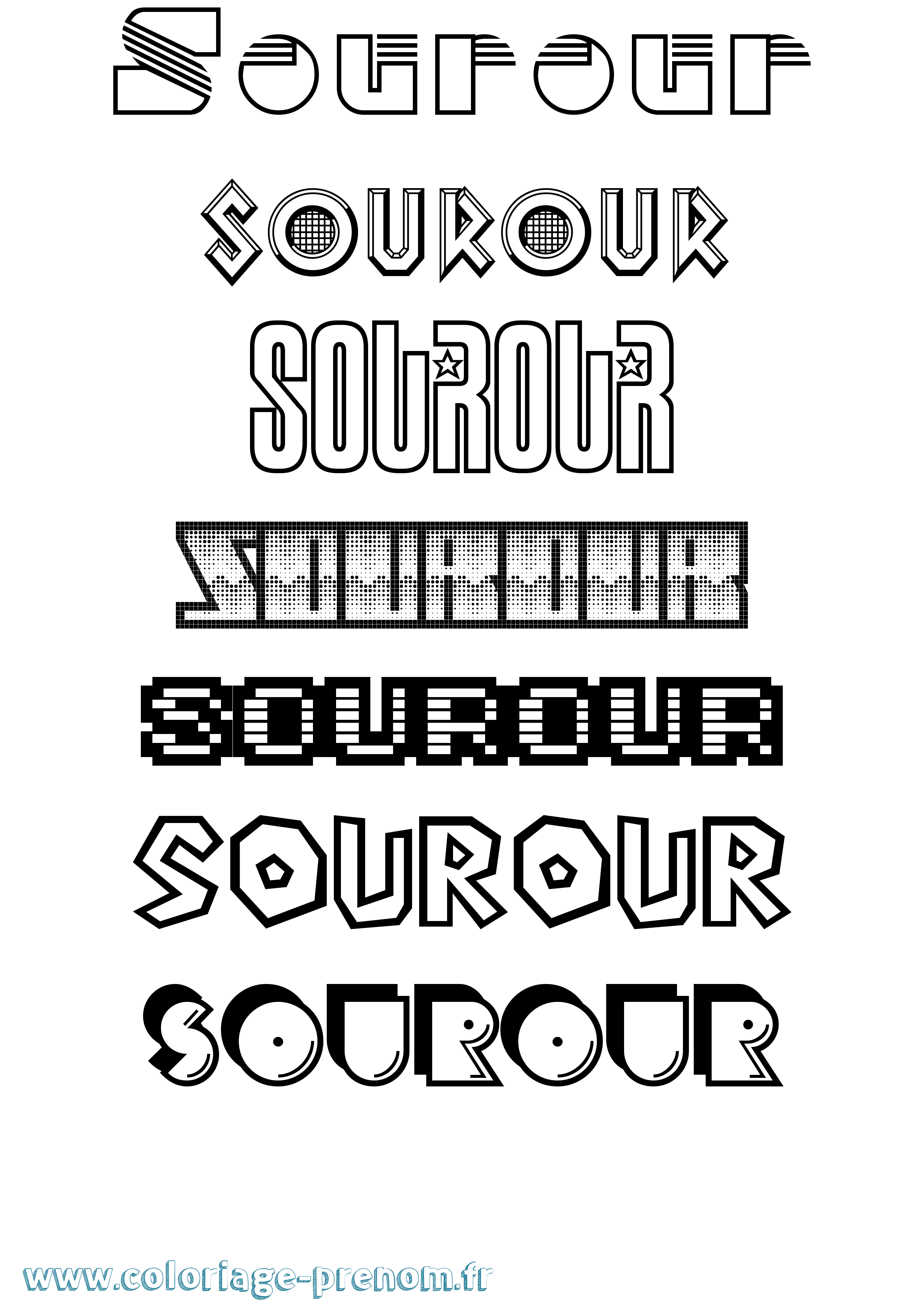 Coloriage Sourour Jeux Vidéos Coloriage prénom Sourour Jeux Vidéos