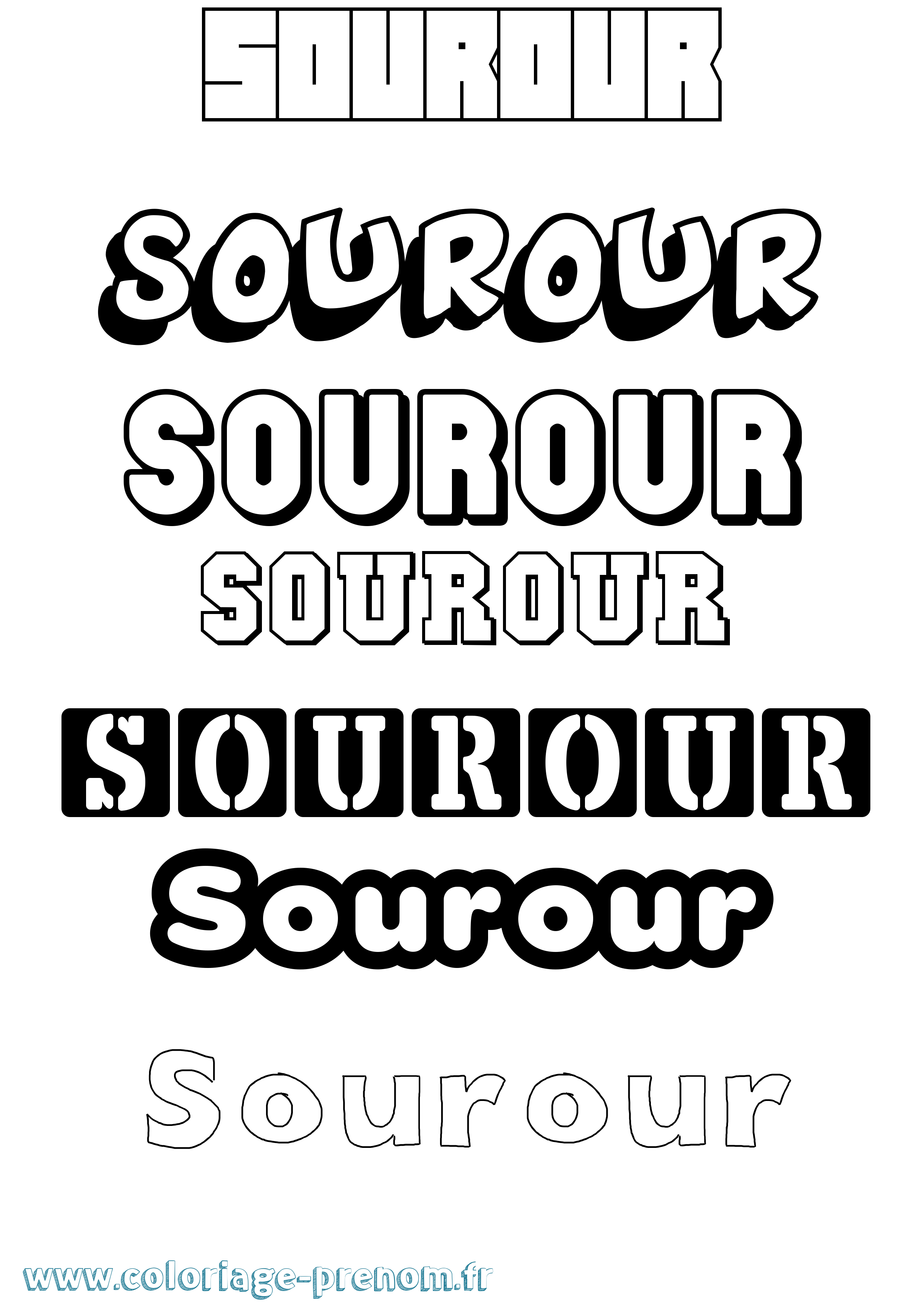 Coloriage Sourour Simple Coloriage prénom Sourour Simple