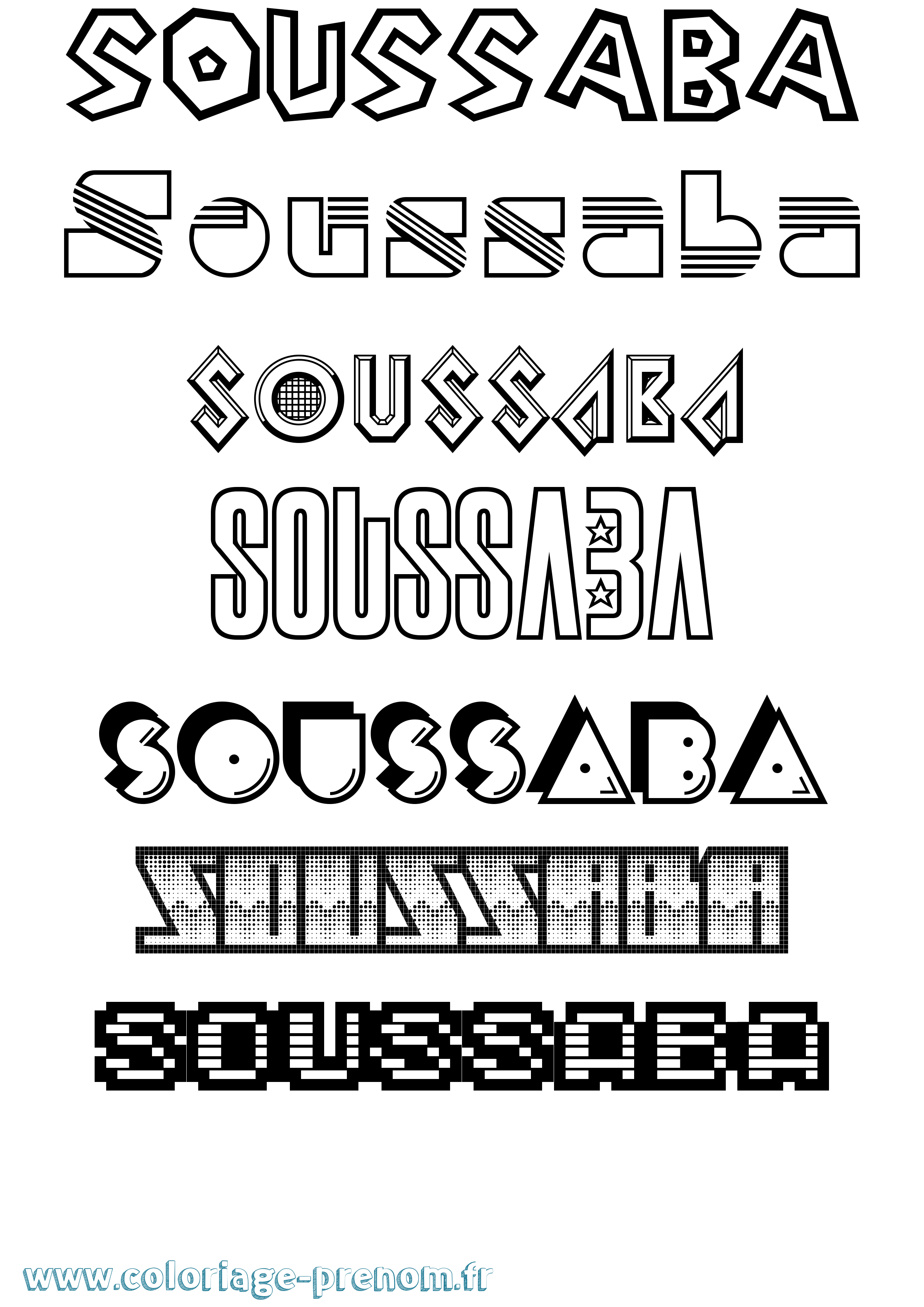 Coloriage Soussaba Jeux Vidéos Coloriage prénom Soussaba Jeux Vidéos