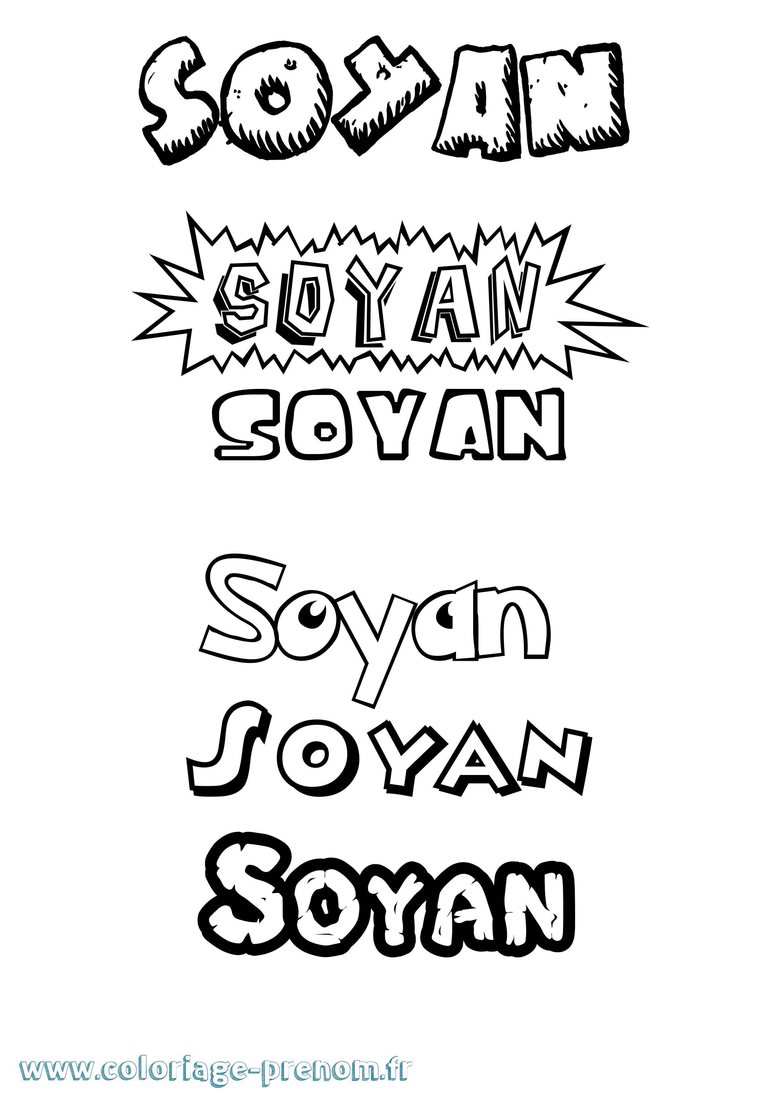 Coloriage Soyan Dessin Animé Coloriage prénom Soyan Dessin Animé