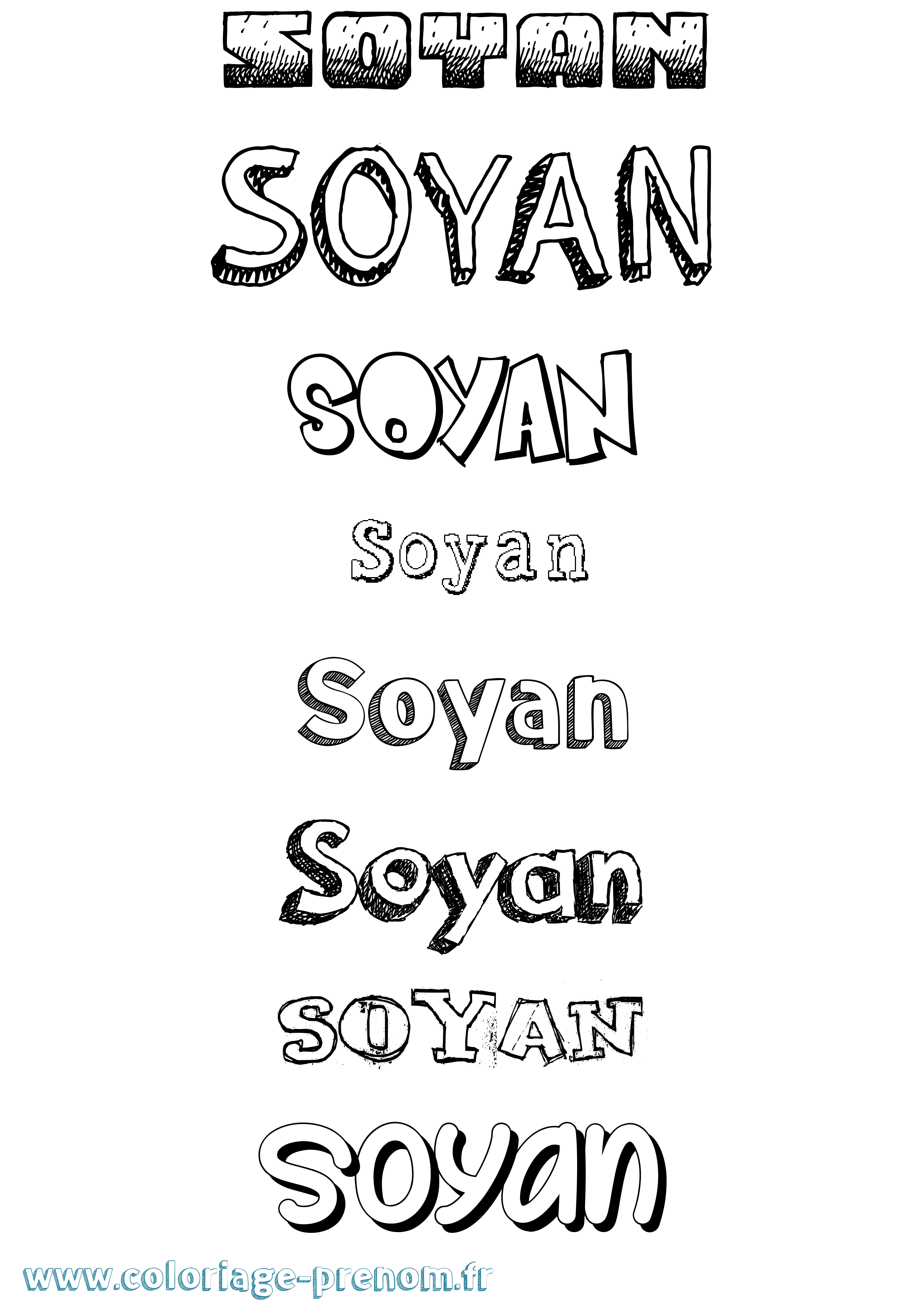 Coloriage Soyan Dessiné Coloriage prénom Soyan Dessiné